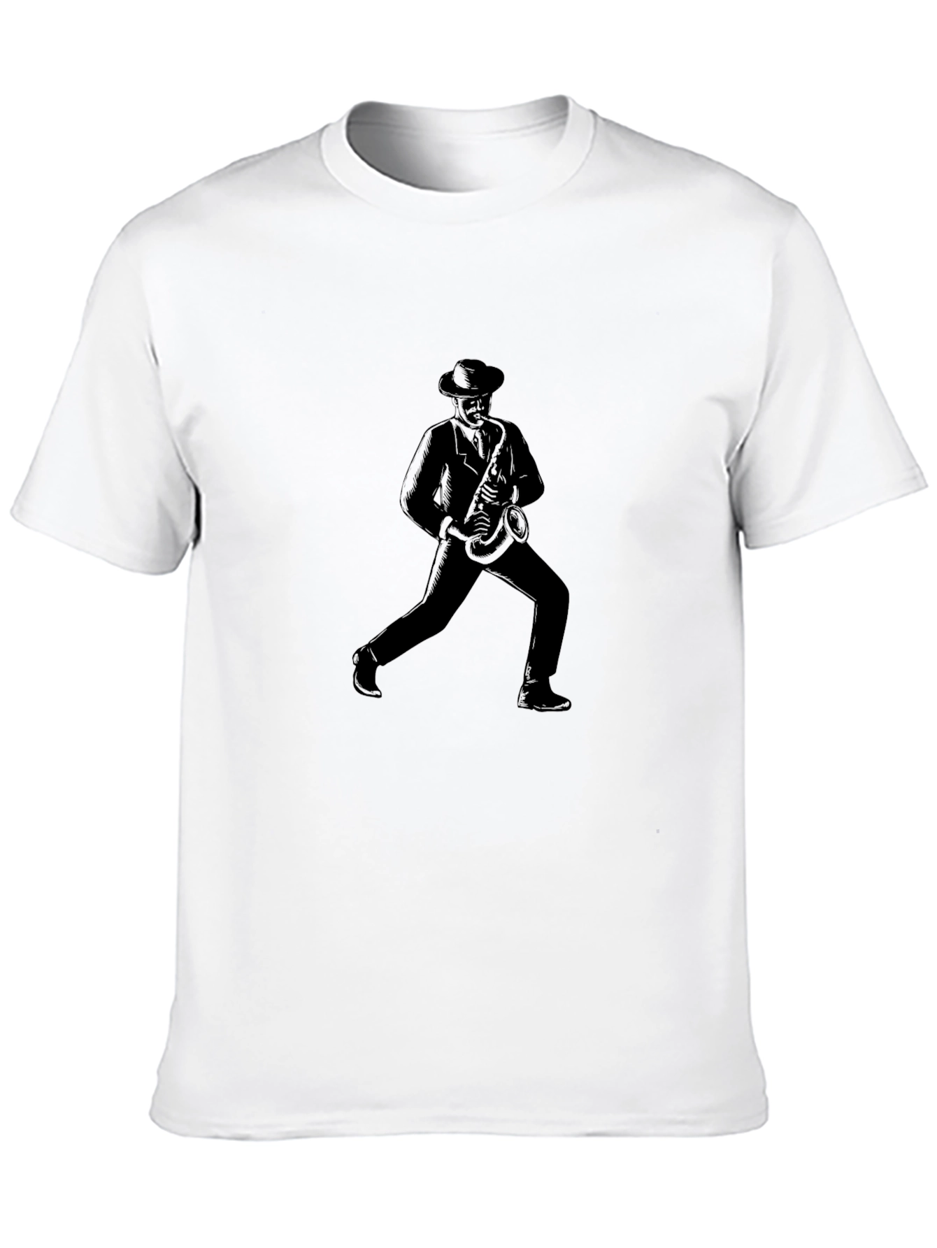 Cool Saxophone Player Graphic Tee - Black