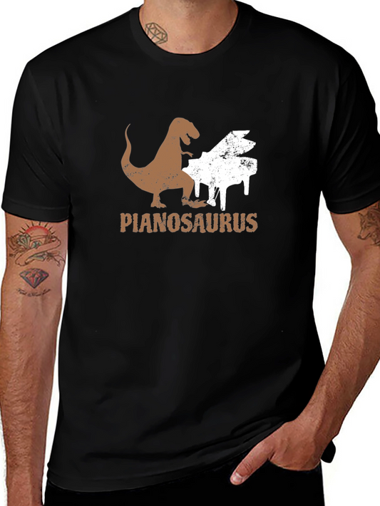 Pianosaurus T-Shirt - Dinosaur Playing Piano