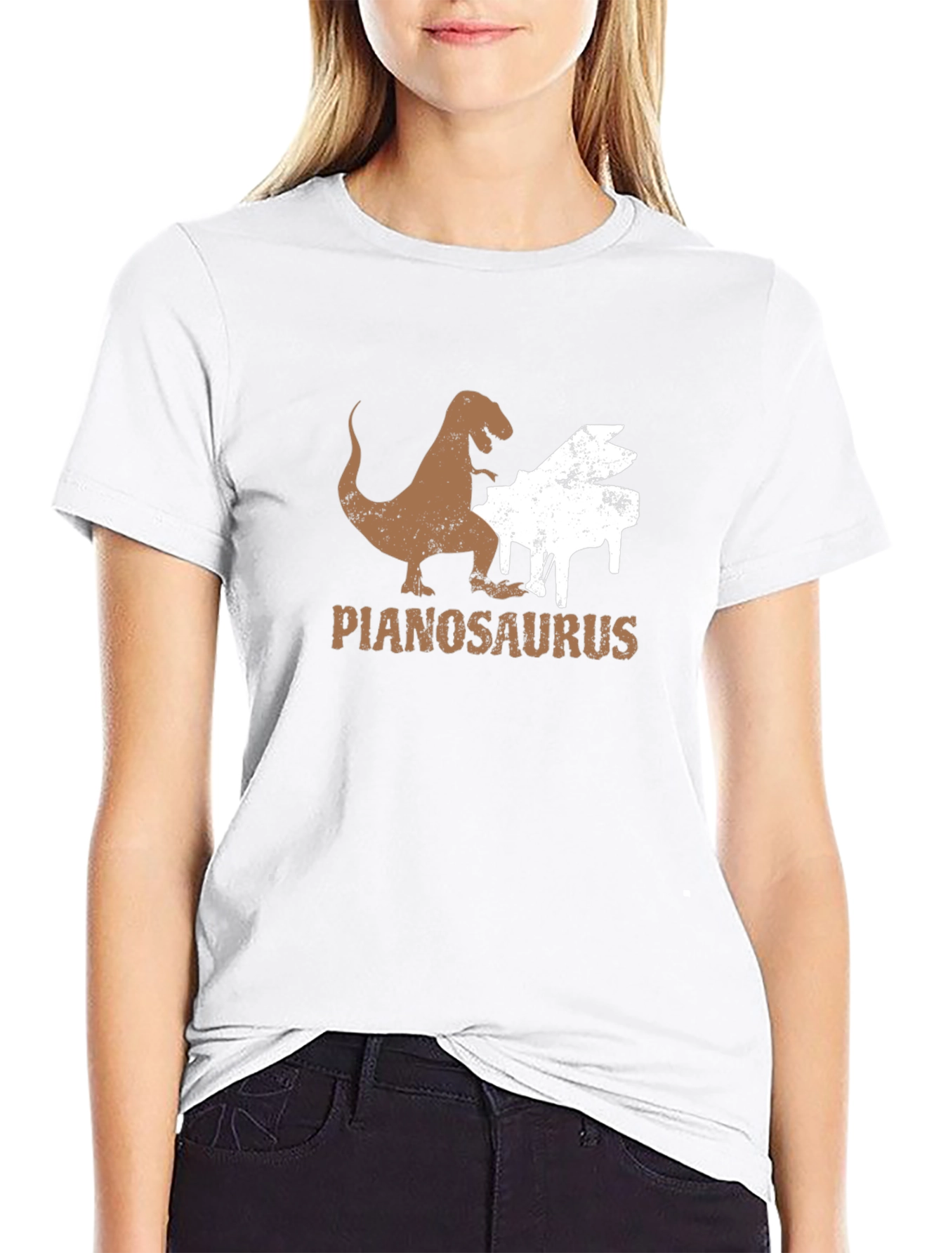 Pianosaurus T-Shirt - Dinosaur Playing Piano