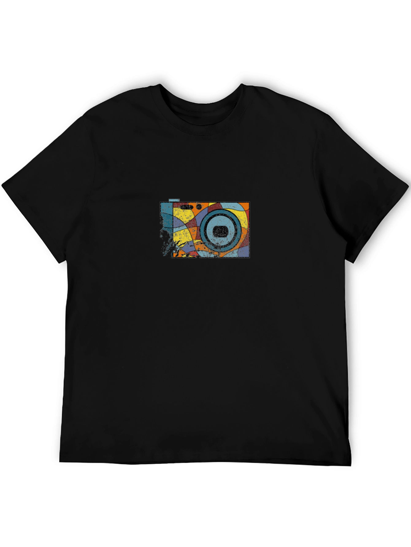 Retro Camera Graphic Black T-Shirt