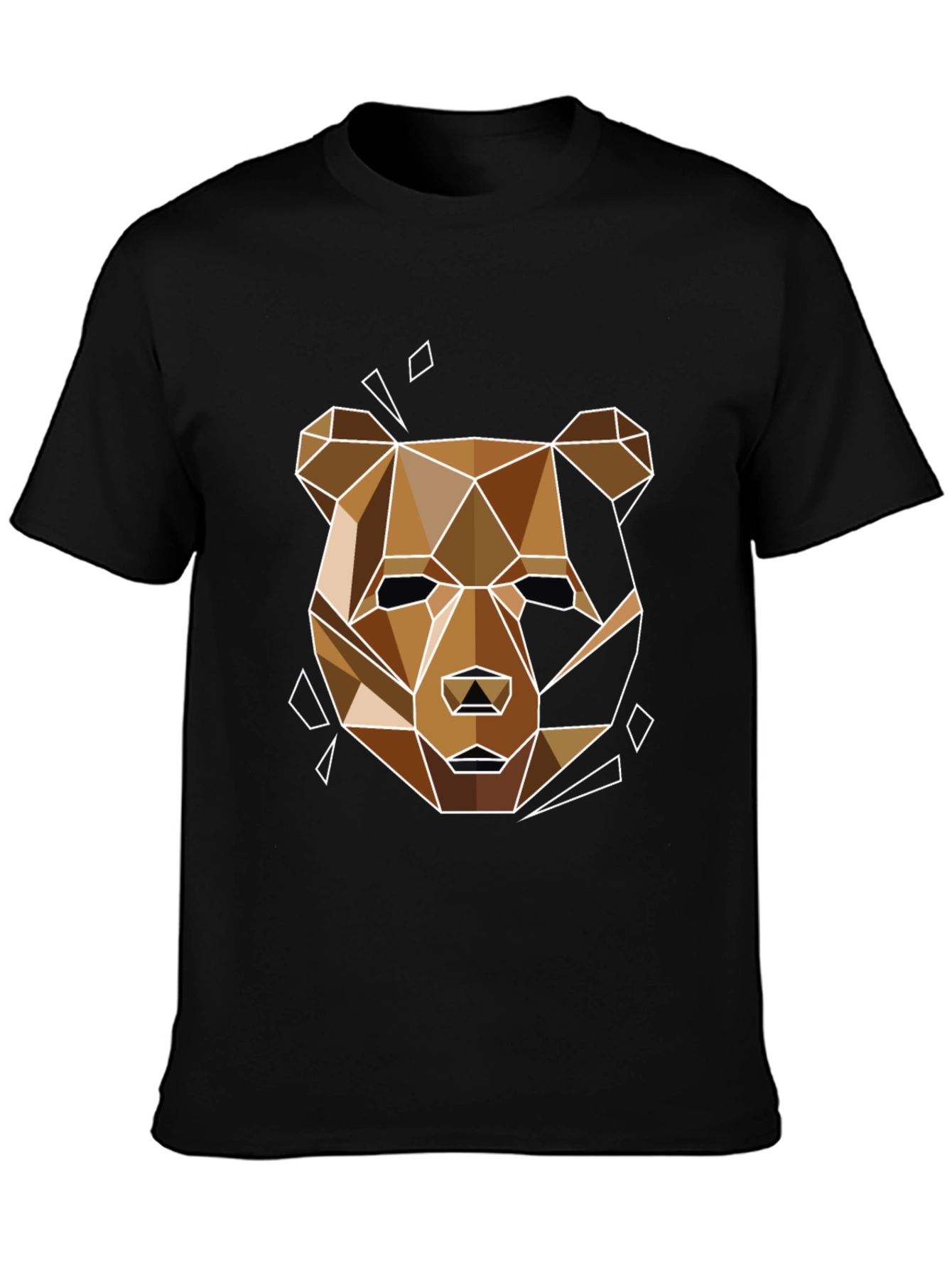 Geometric Bear Graphic Tee - Modern Style