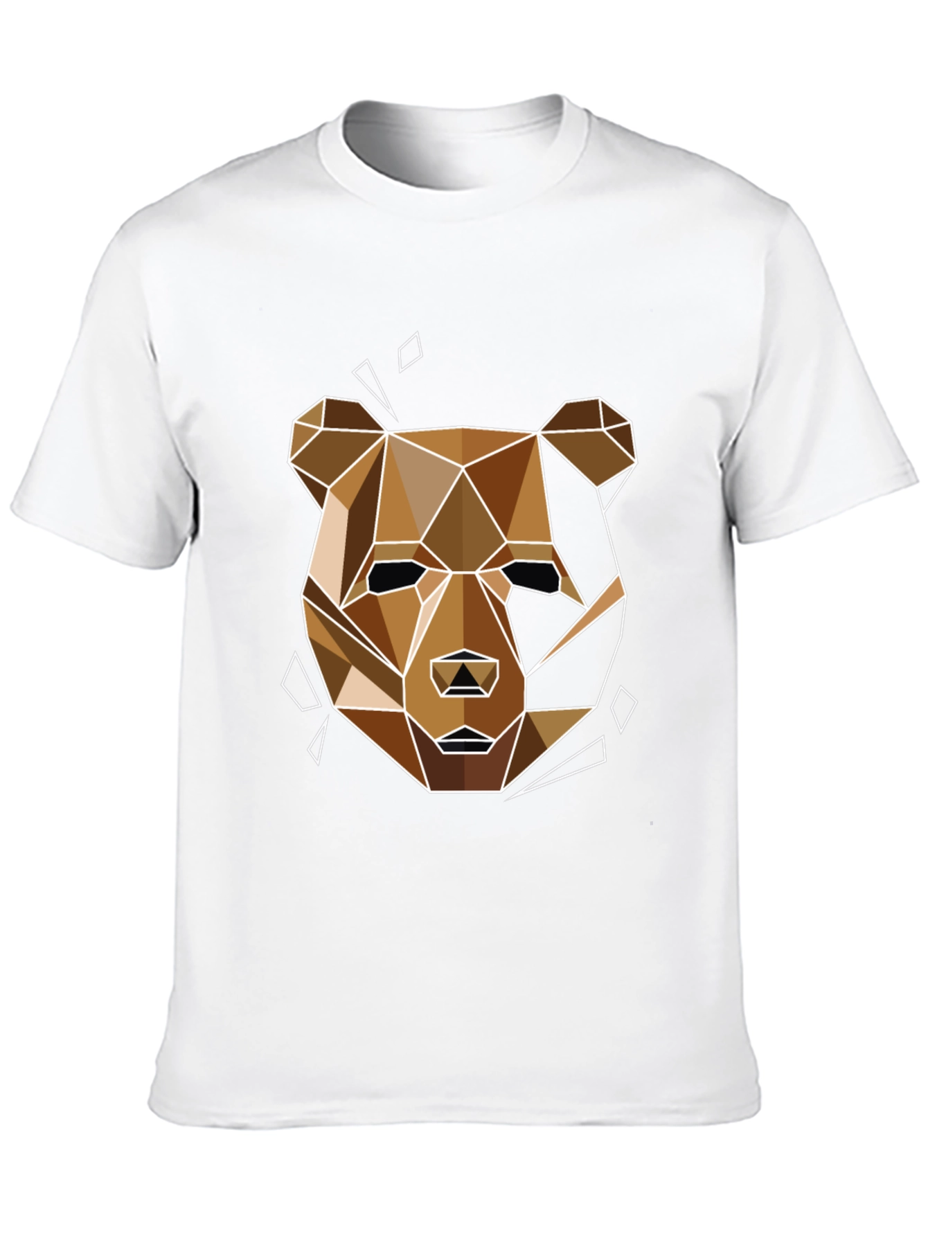 Geometric Bear Graphic Tee - Modern Style