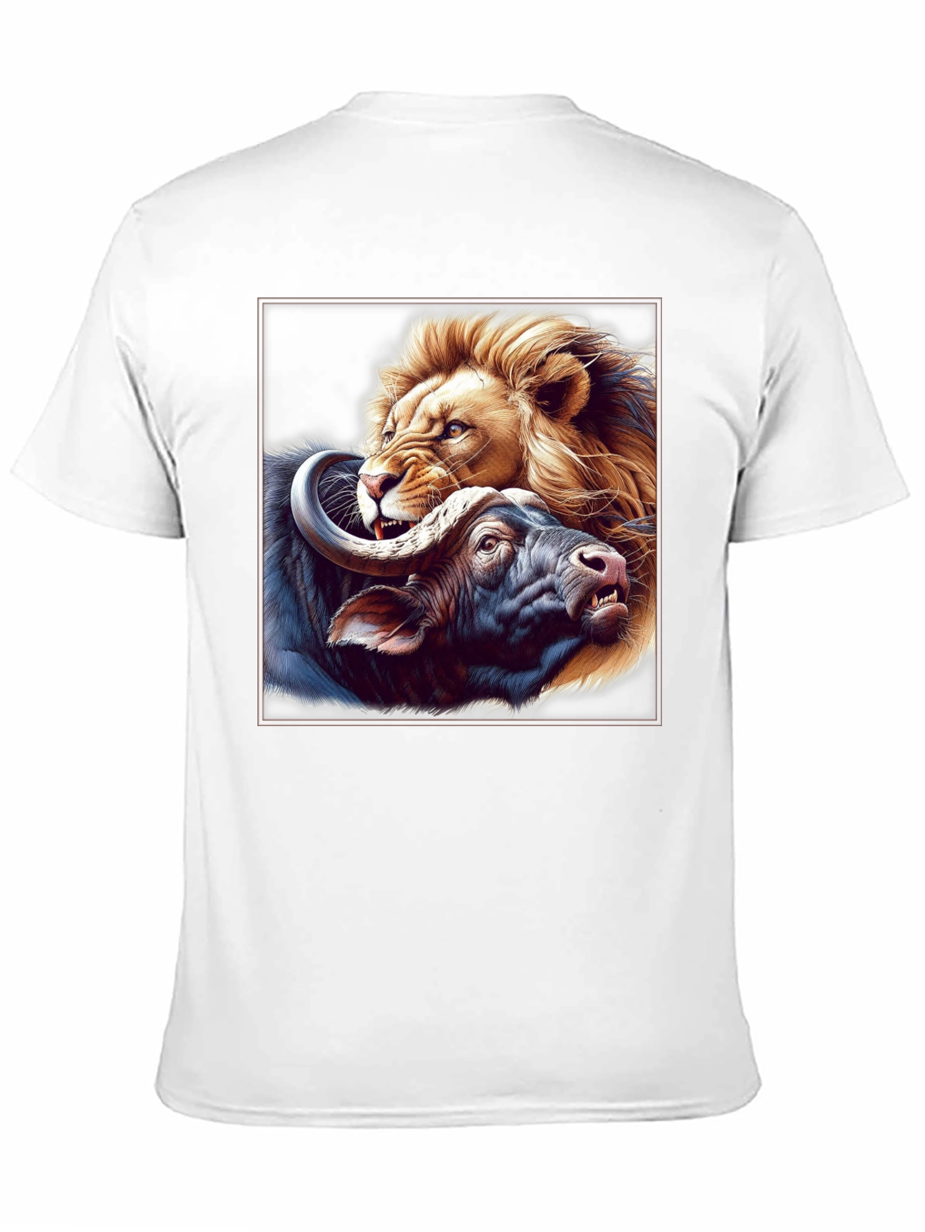 Lion vs. Buffalo Graphic Tee - Fierce Animal Print
