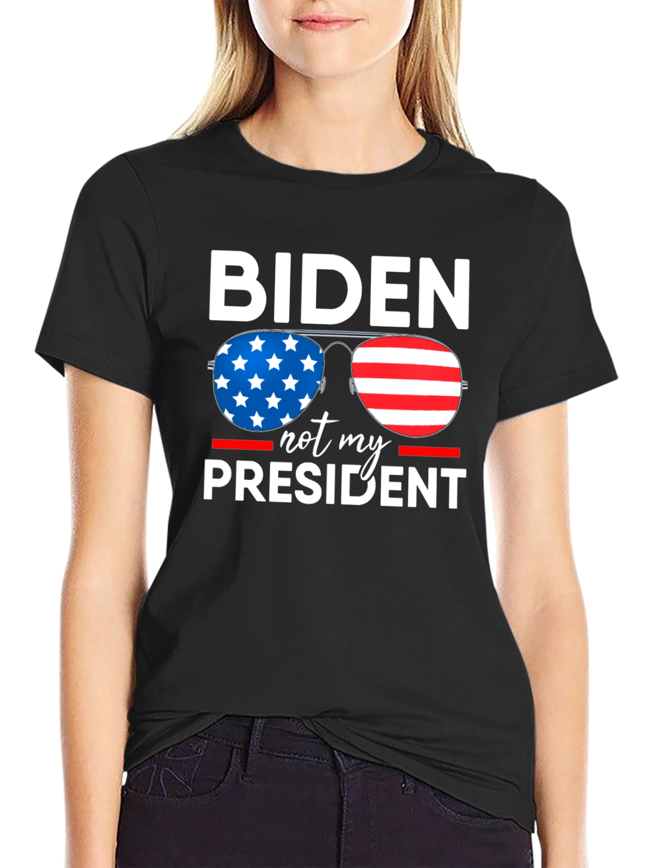 Biden Not My President Patriotic Graphic Tee