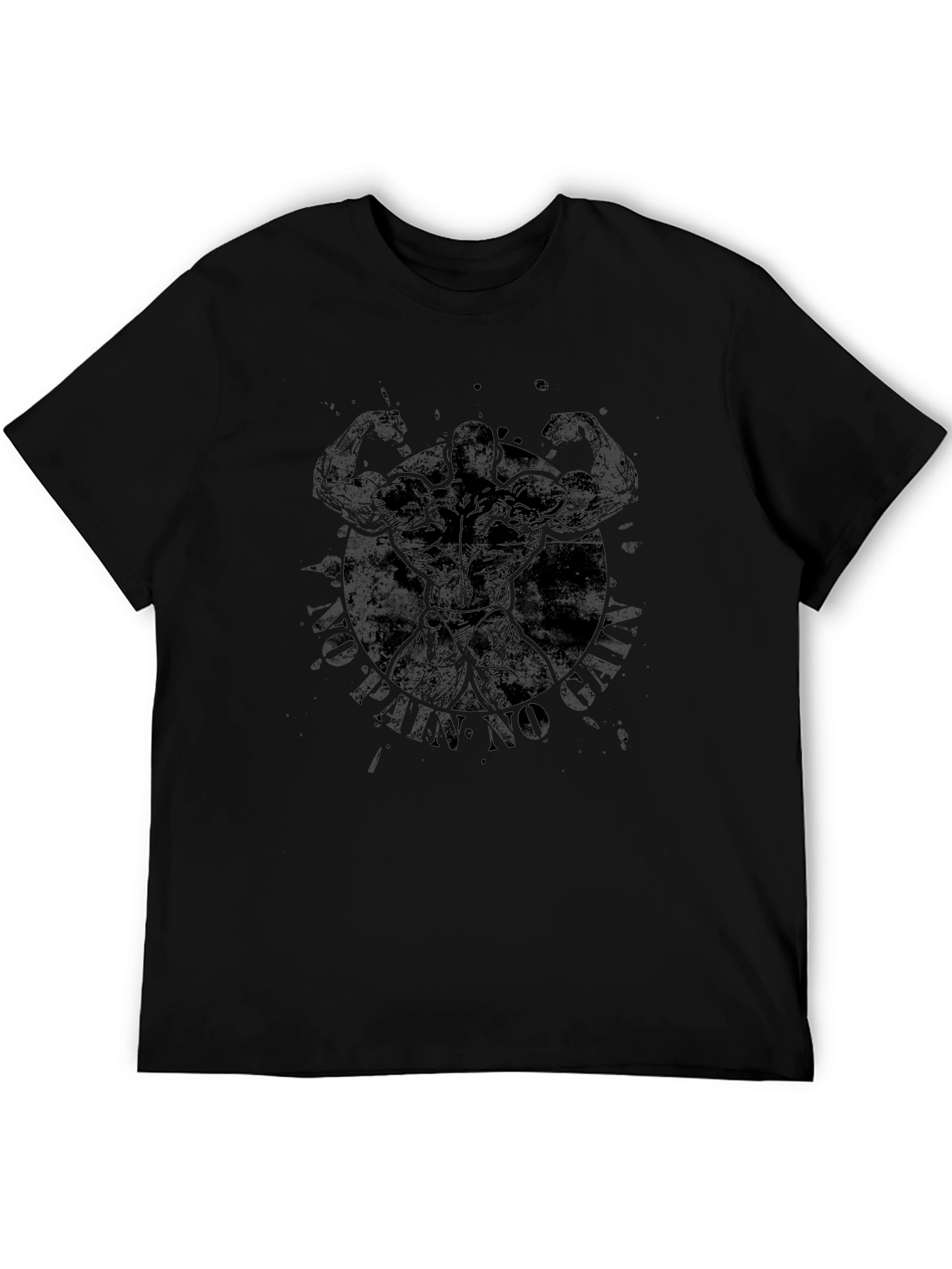 No Pain No Gains Bodybuilder Graphic T-Shirt