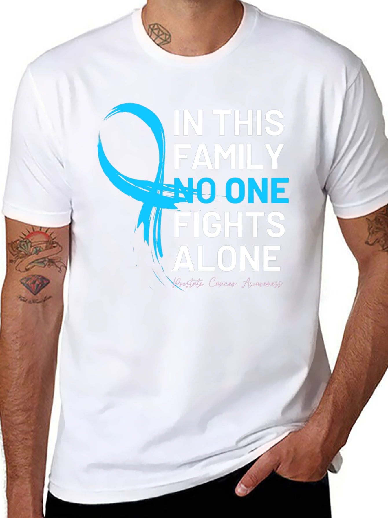 Prostate Cancer Awareness T-Shirt - No One Fights Alone