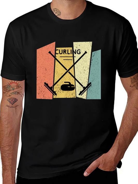 Vintage Curling T-Shirt - Retro Sportswear