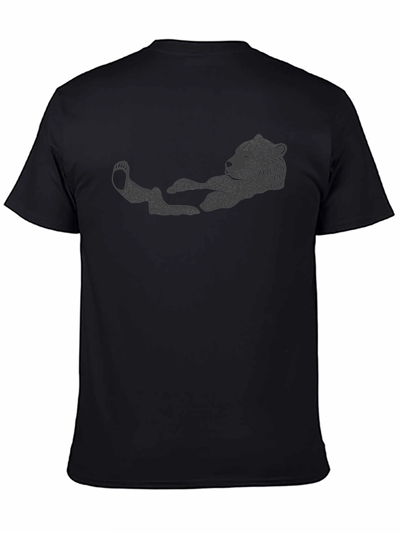 Relaxed Bear Graphic T-Shirt - Black