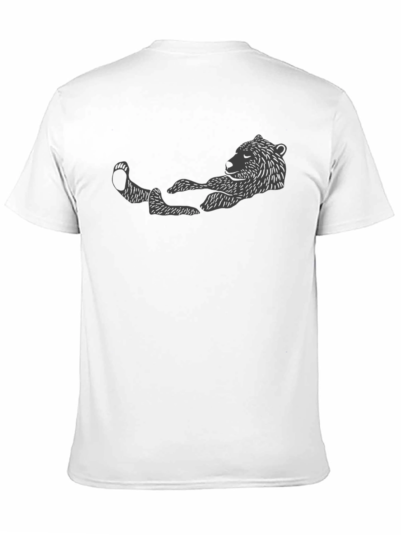 Relaxed Bear Graphic T-Shirt - Black