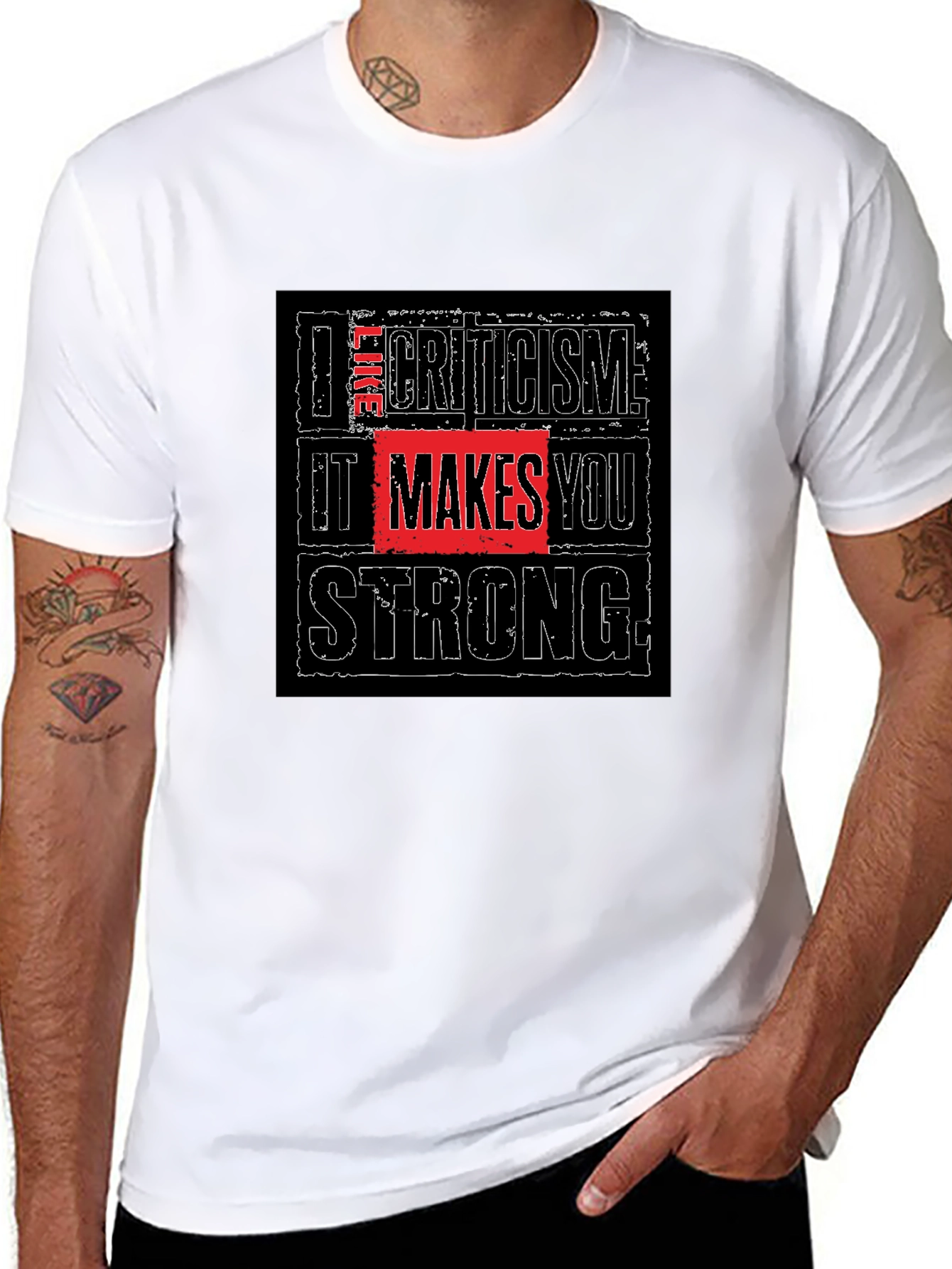 Criticism Makes You Strong Black T-Shirt