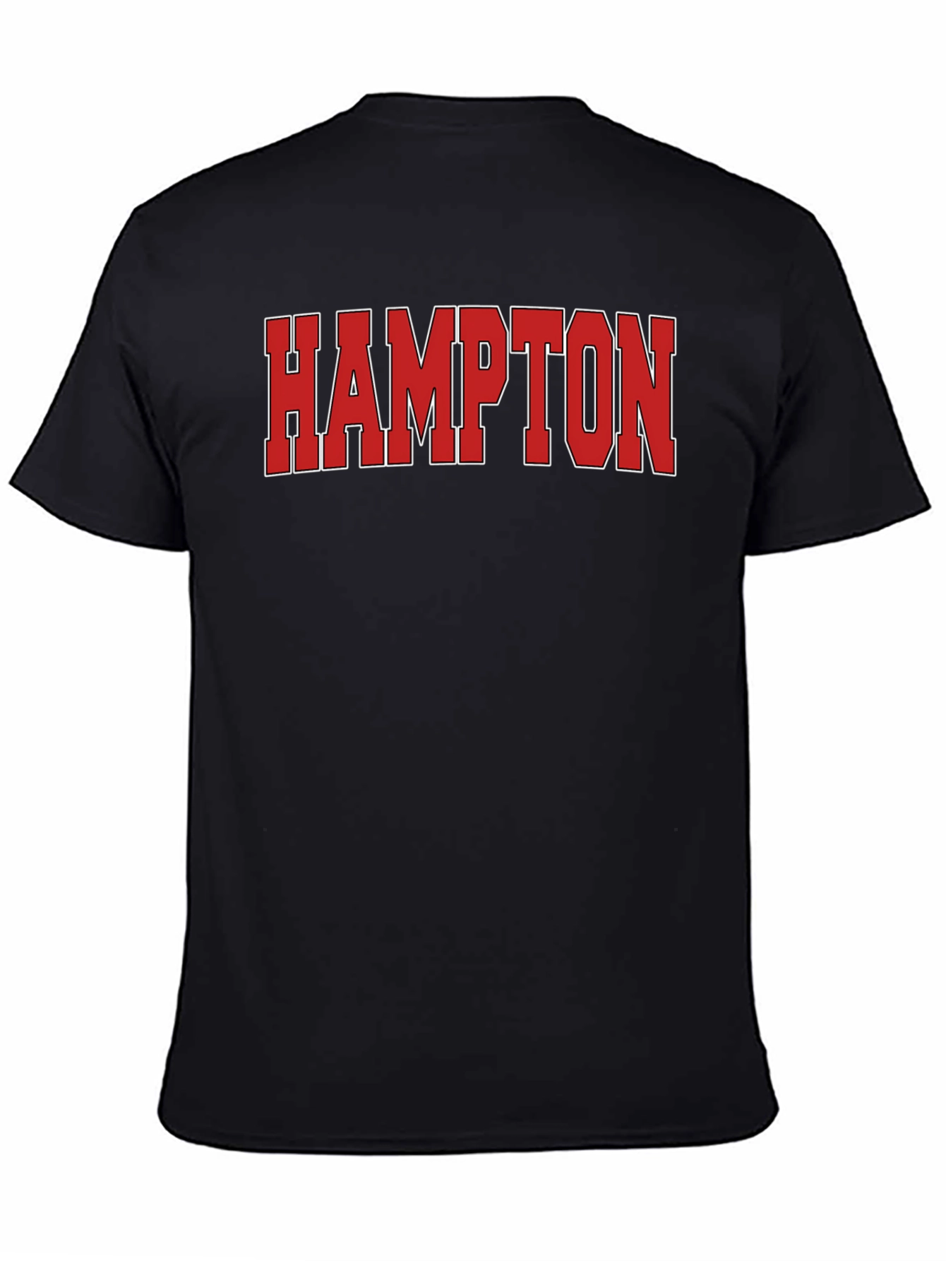 Hampton Red Graphic Print Black T-Shirt