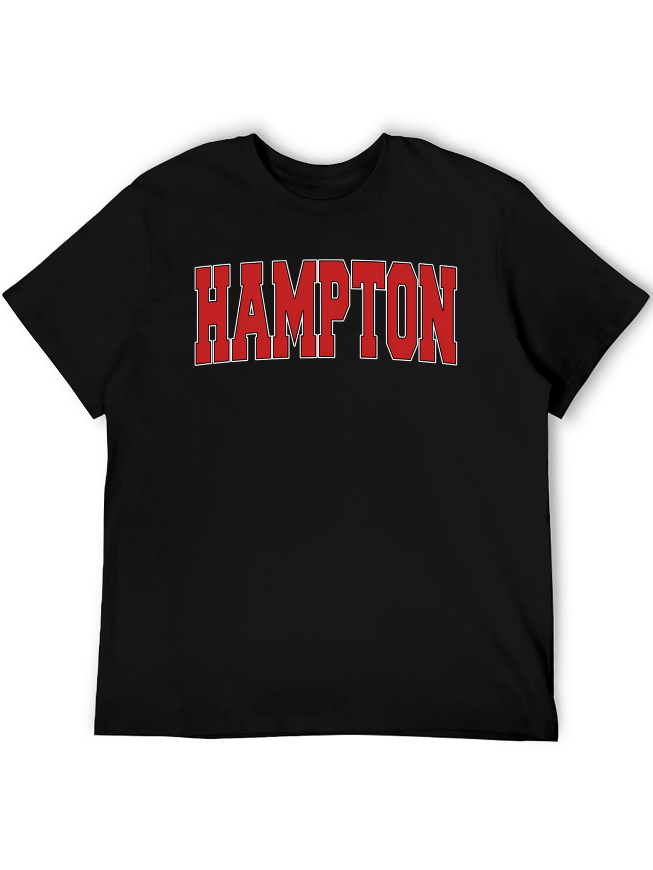 Hampton Red Graphic Print Black T-Shirt