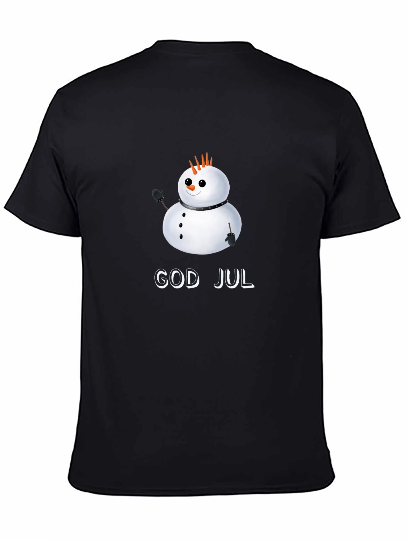 Punk Rock Snowman God Jul Black T-Shirt