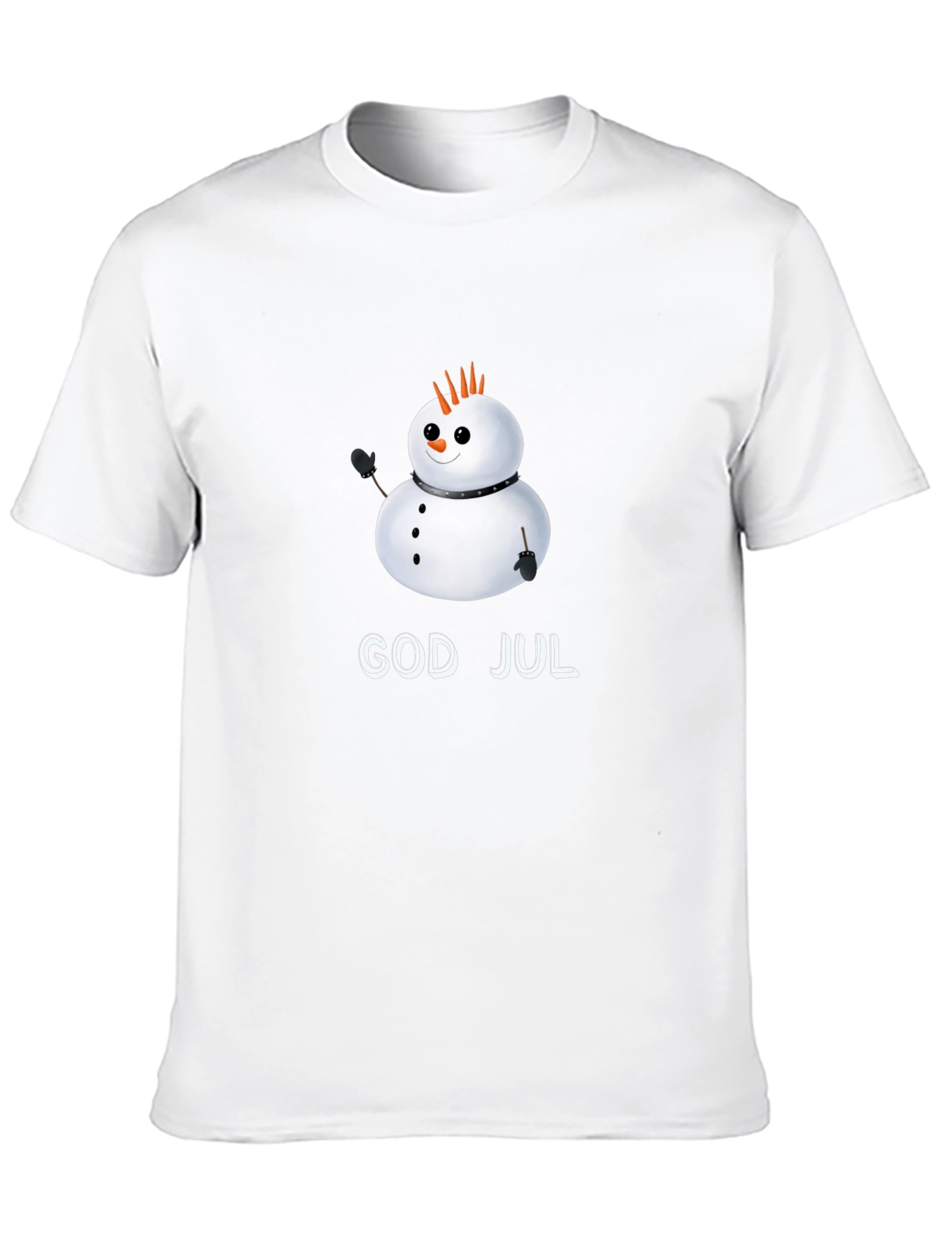 Punk Rock Snowman God Jul Black T-Shirt
