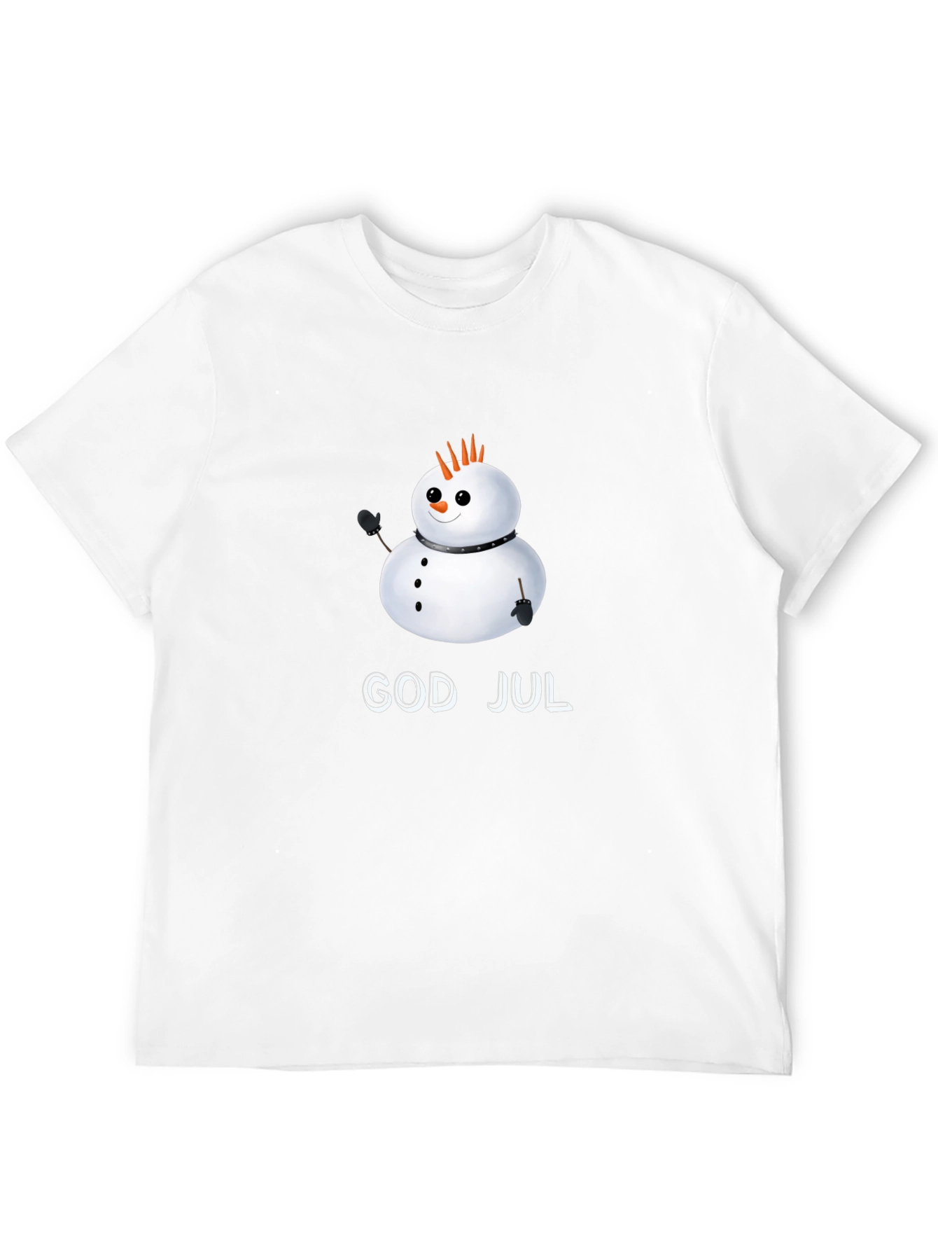 Punk Rock Snowman God Jul Black T-Shirt