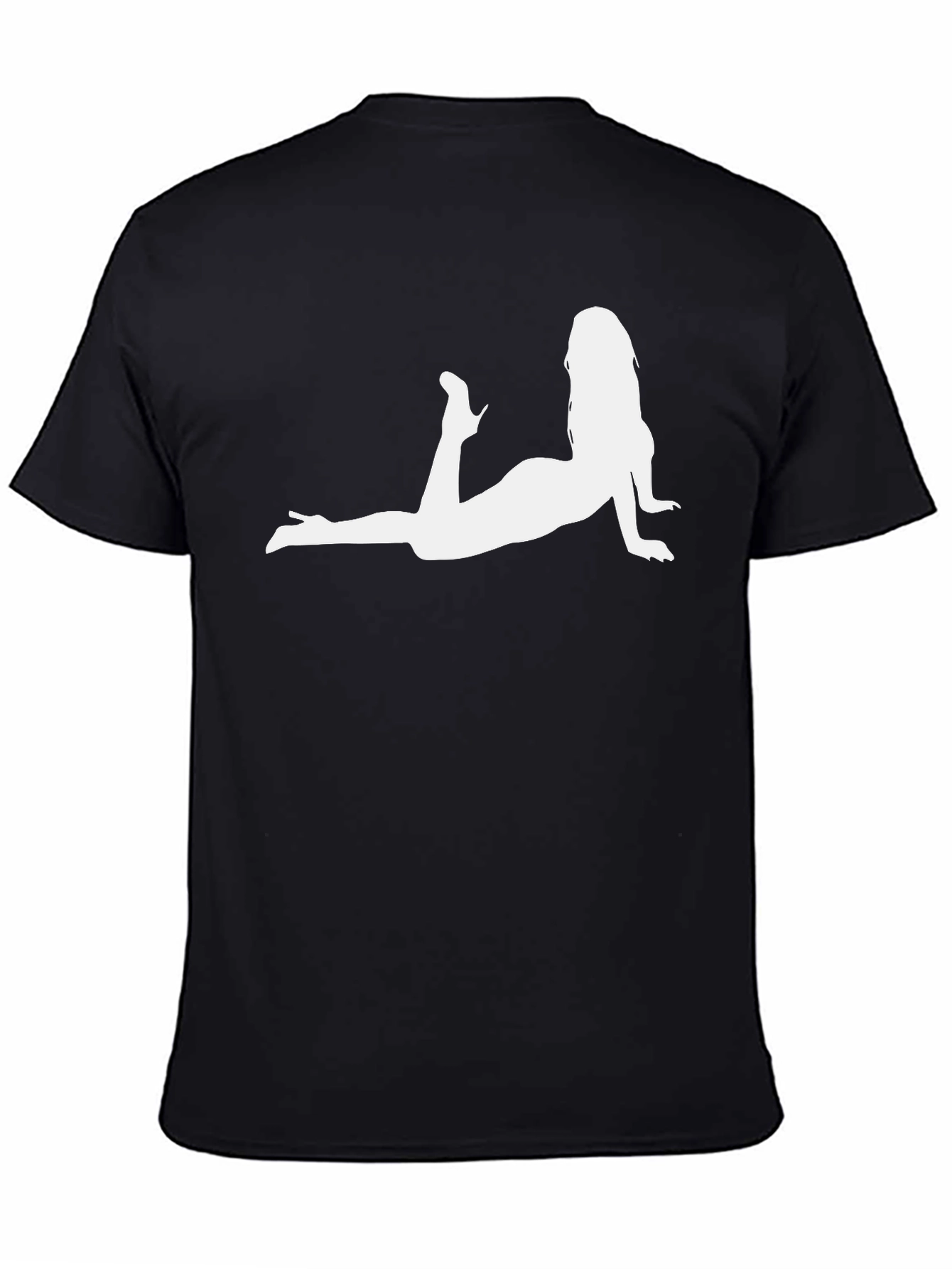Black T-Shirt with Woman Silhouette Graphic