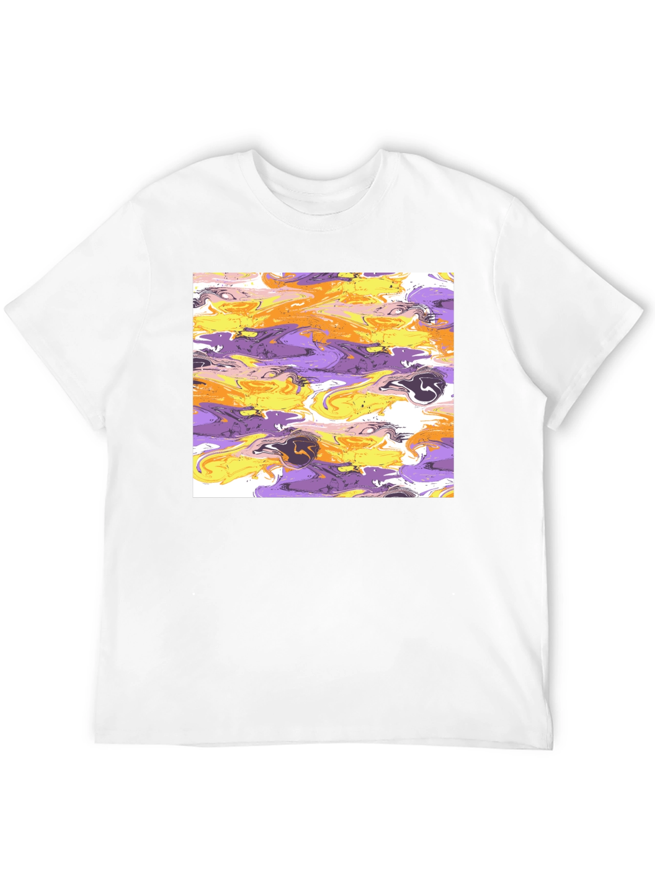 Abstract Swirl Graphic Black T-Shirt