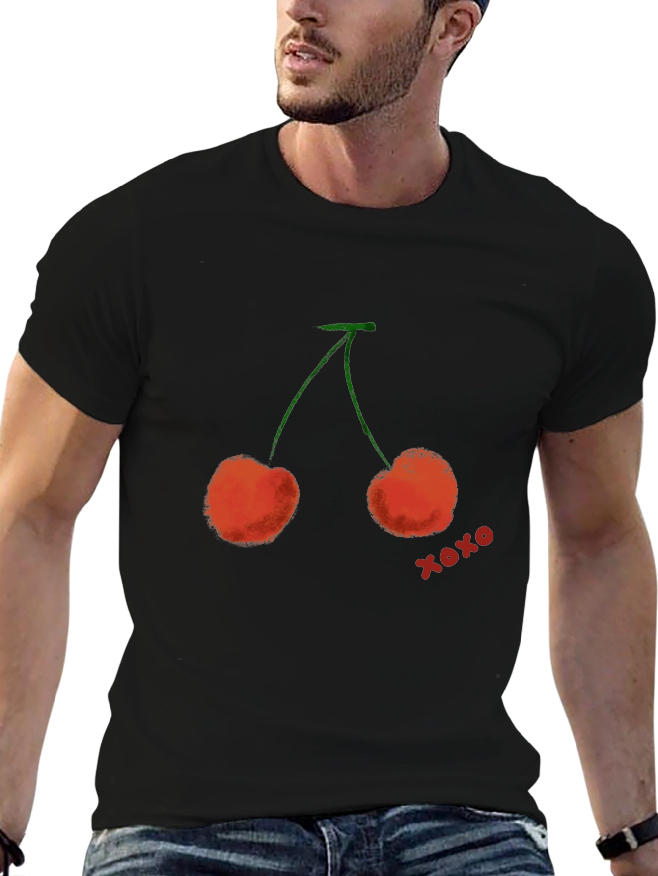 Cherry XOXO Graphic T-Shirt - Trendy Casual Wear