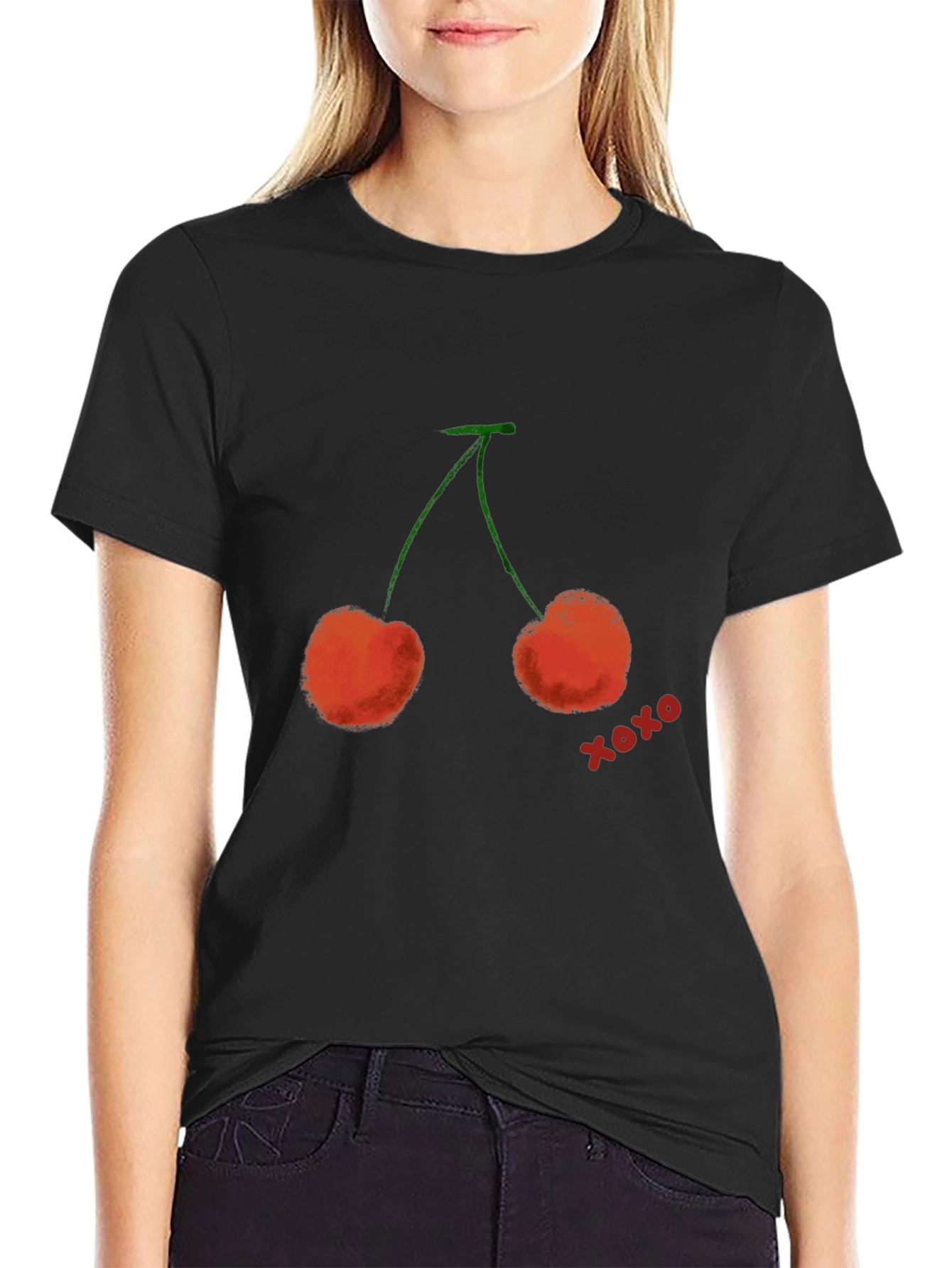 Cherry XOXO Graphic T-Shirt - Trendy Casual Wear