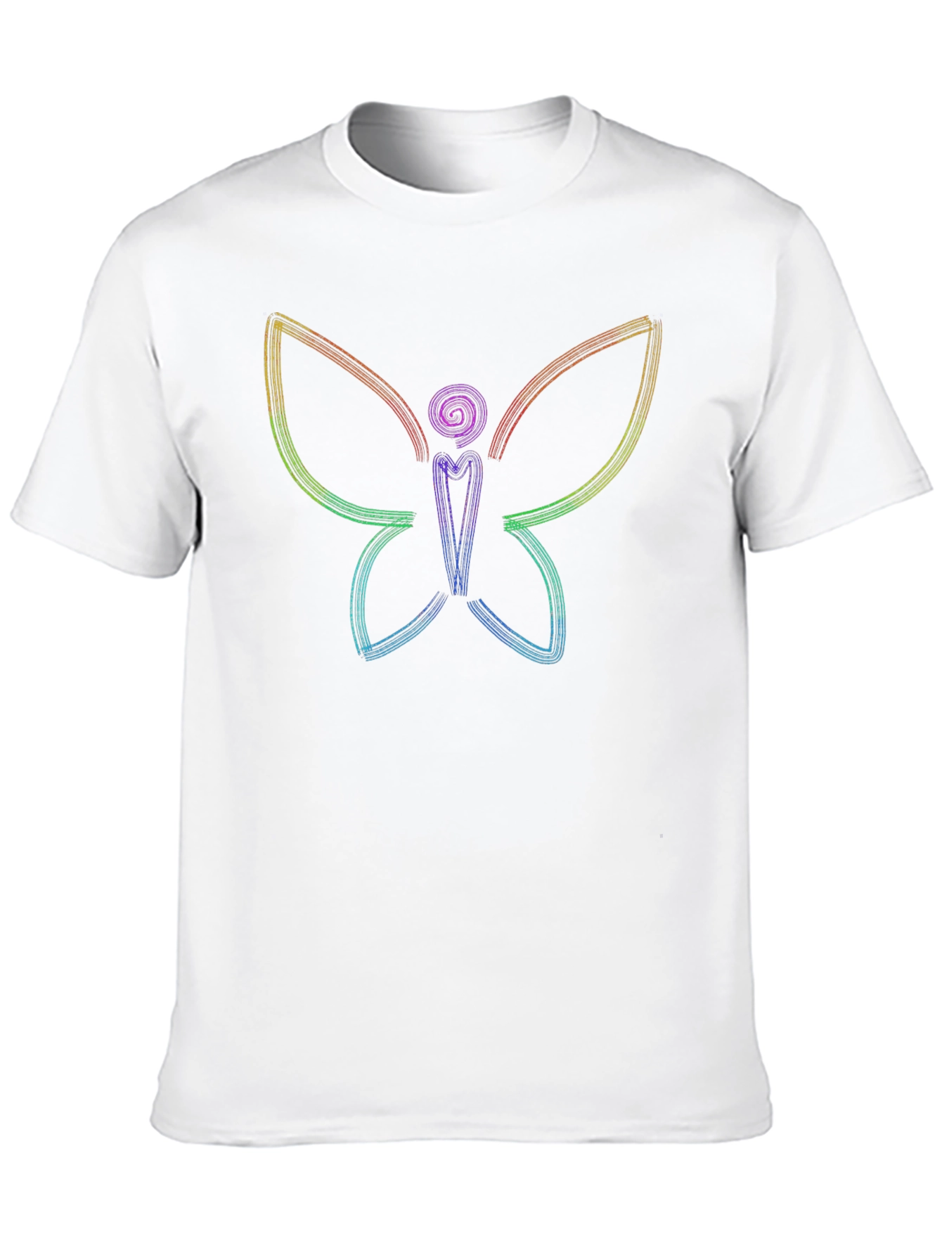 Rainbow Butterfly Graphic T-Shirt - Black