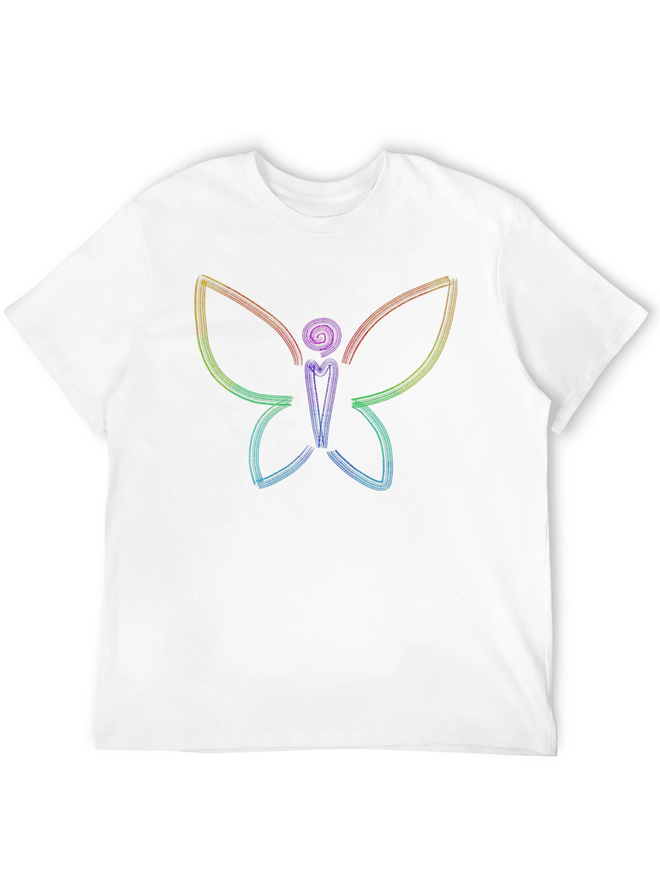 Rainbow Butterfly Graphic T-Shirt - Black