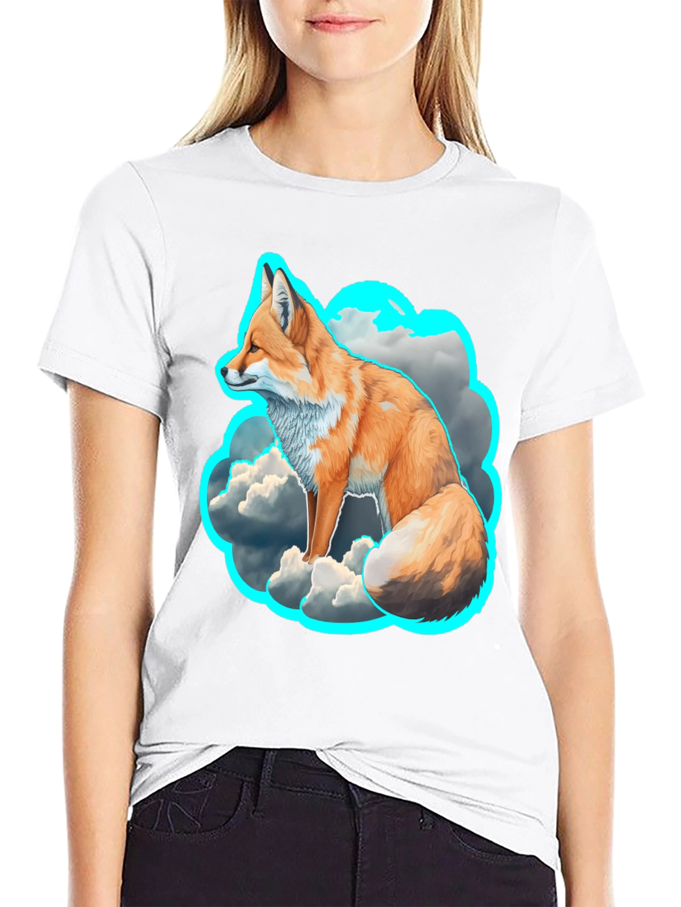 Fox in the Clouds Graphic Tee - Unique Design