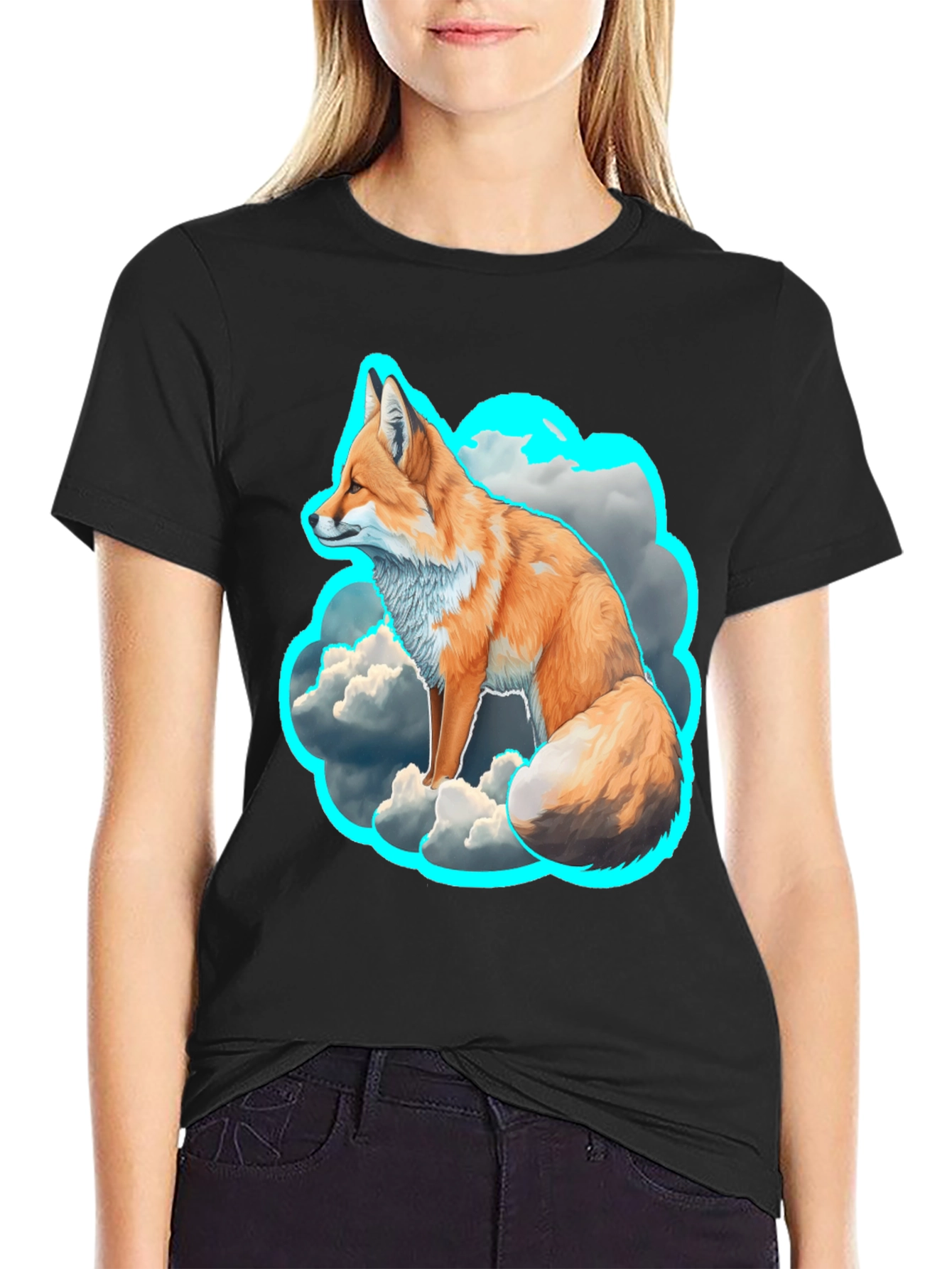 Fox in the Clouds Graphic Tee - Unique Design