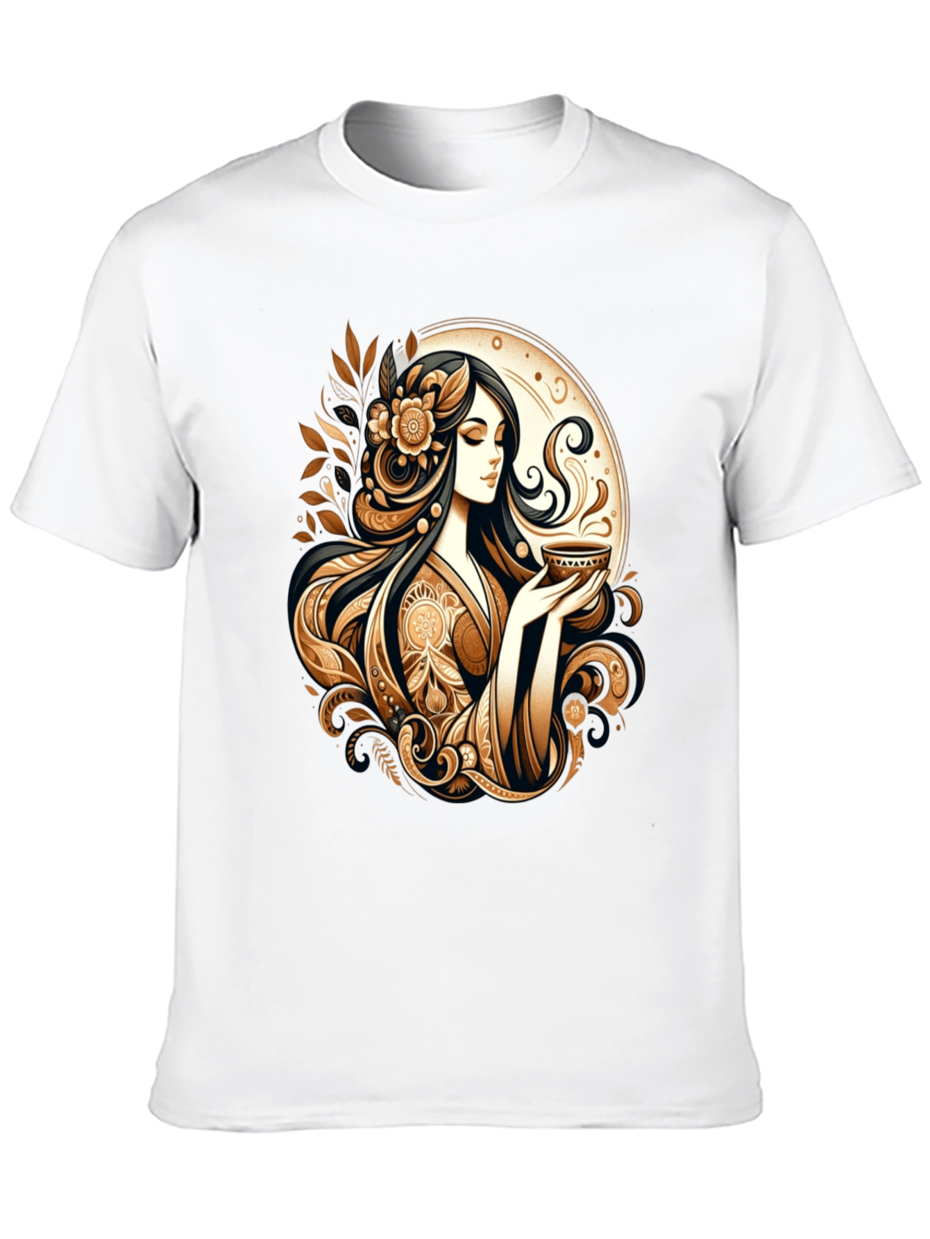 Elegant Woman Tea Art Graphic Tee