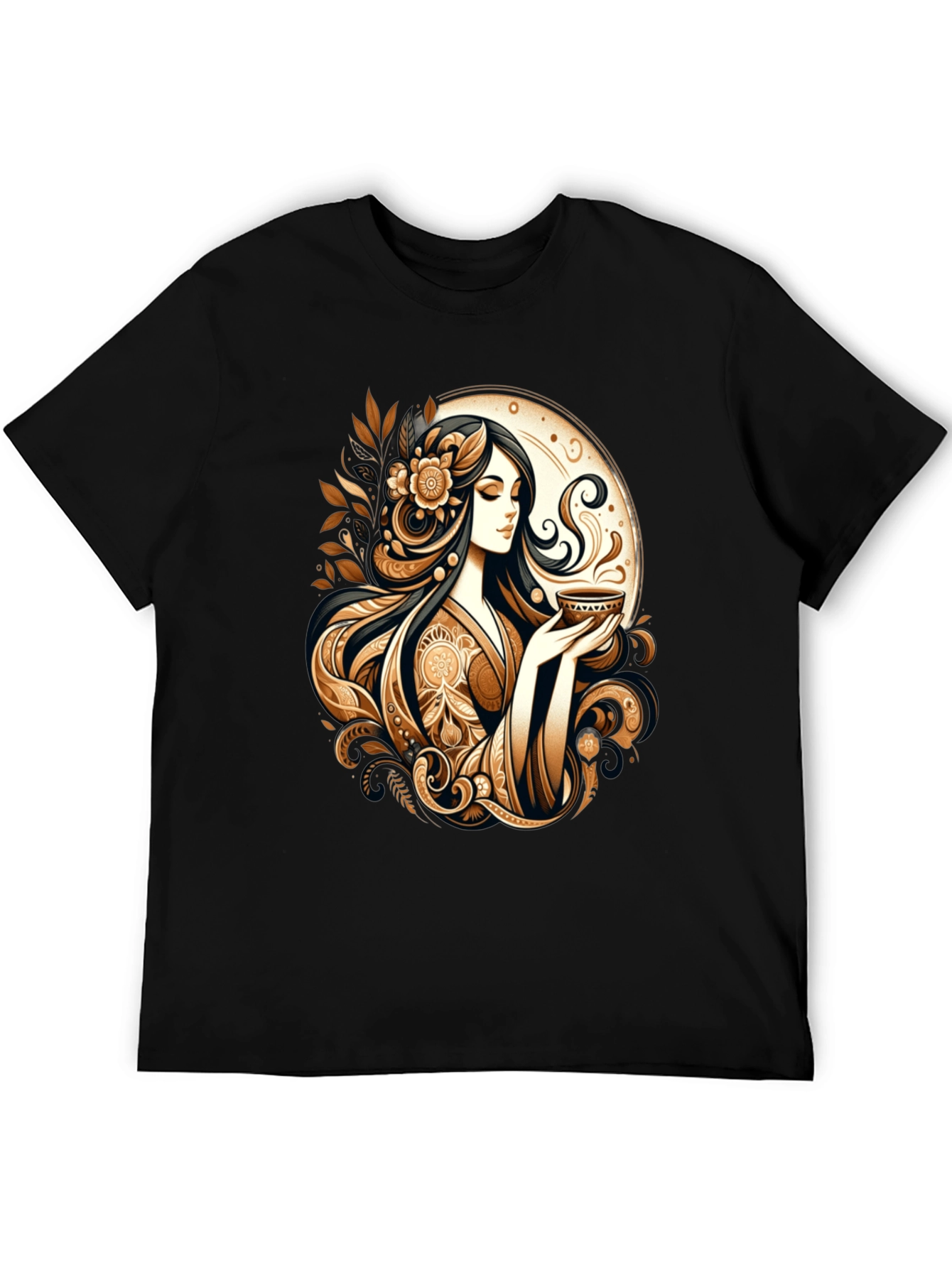 Elegant Woman Tea Art Graphic Tee