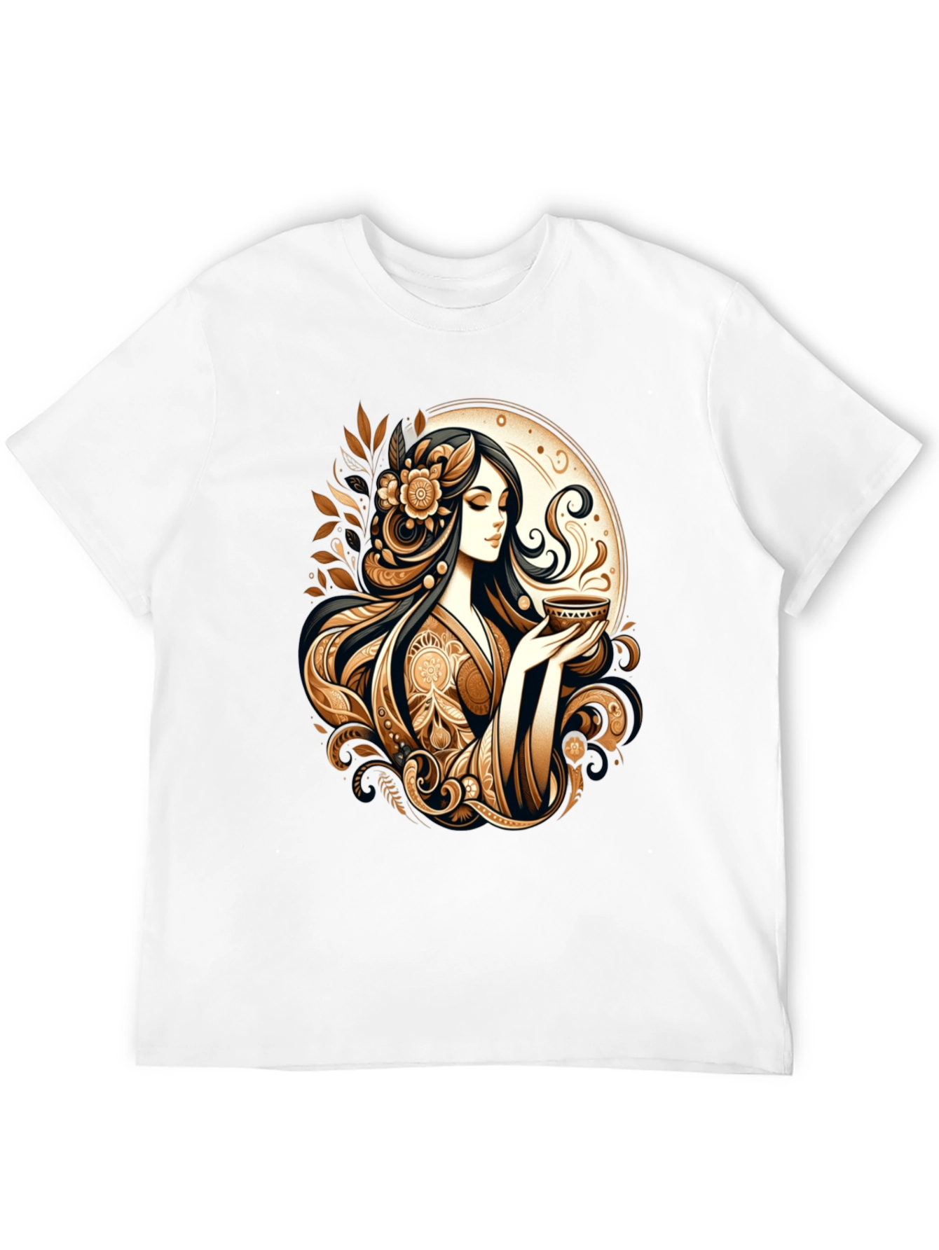 Elegant Woman Tea Art Graphic Tee