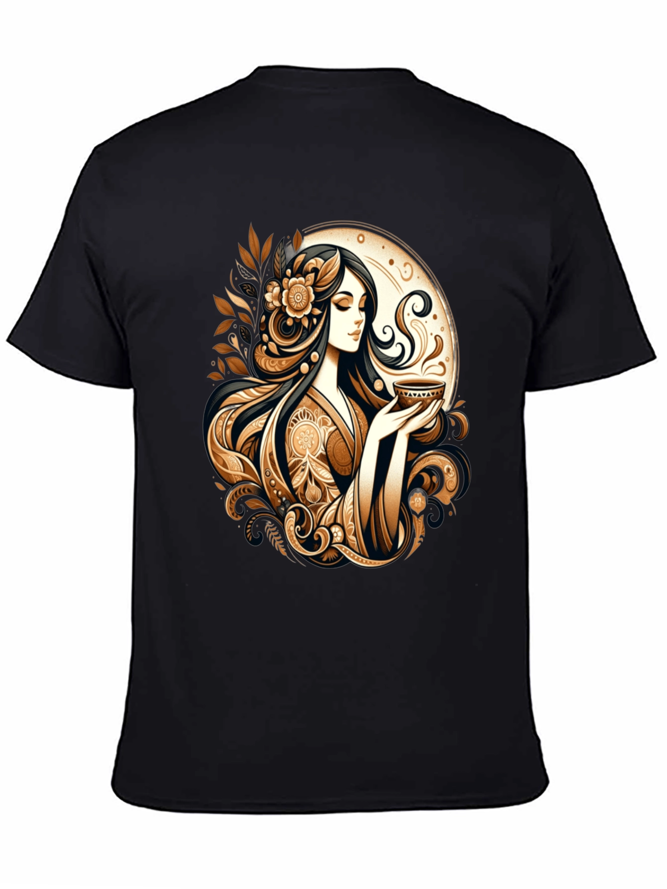 Elegant Woman Tea Art Graphic Tee