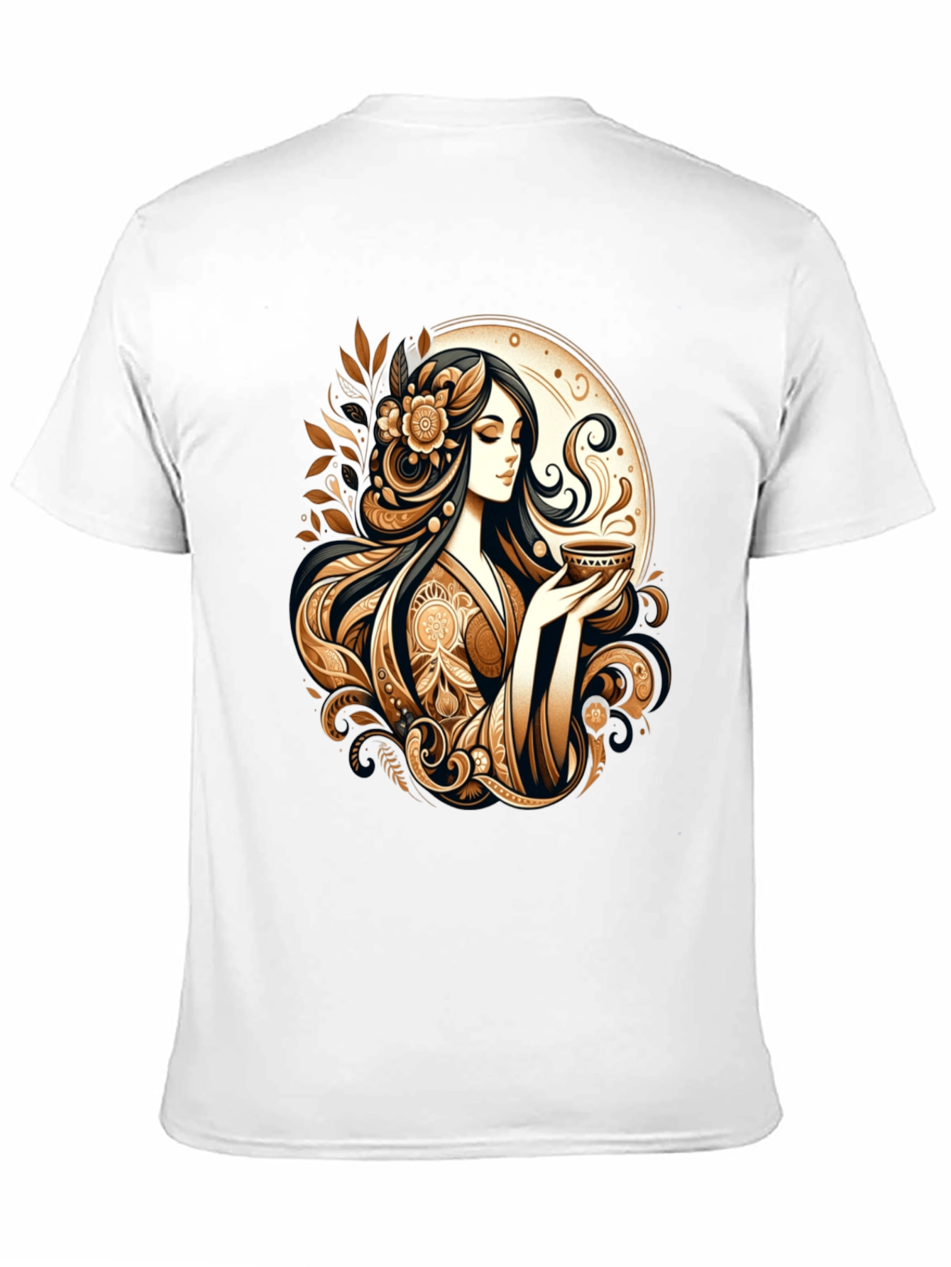 Elegant Woman Tea Art Graphic Tee