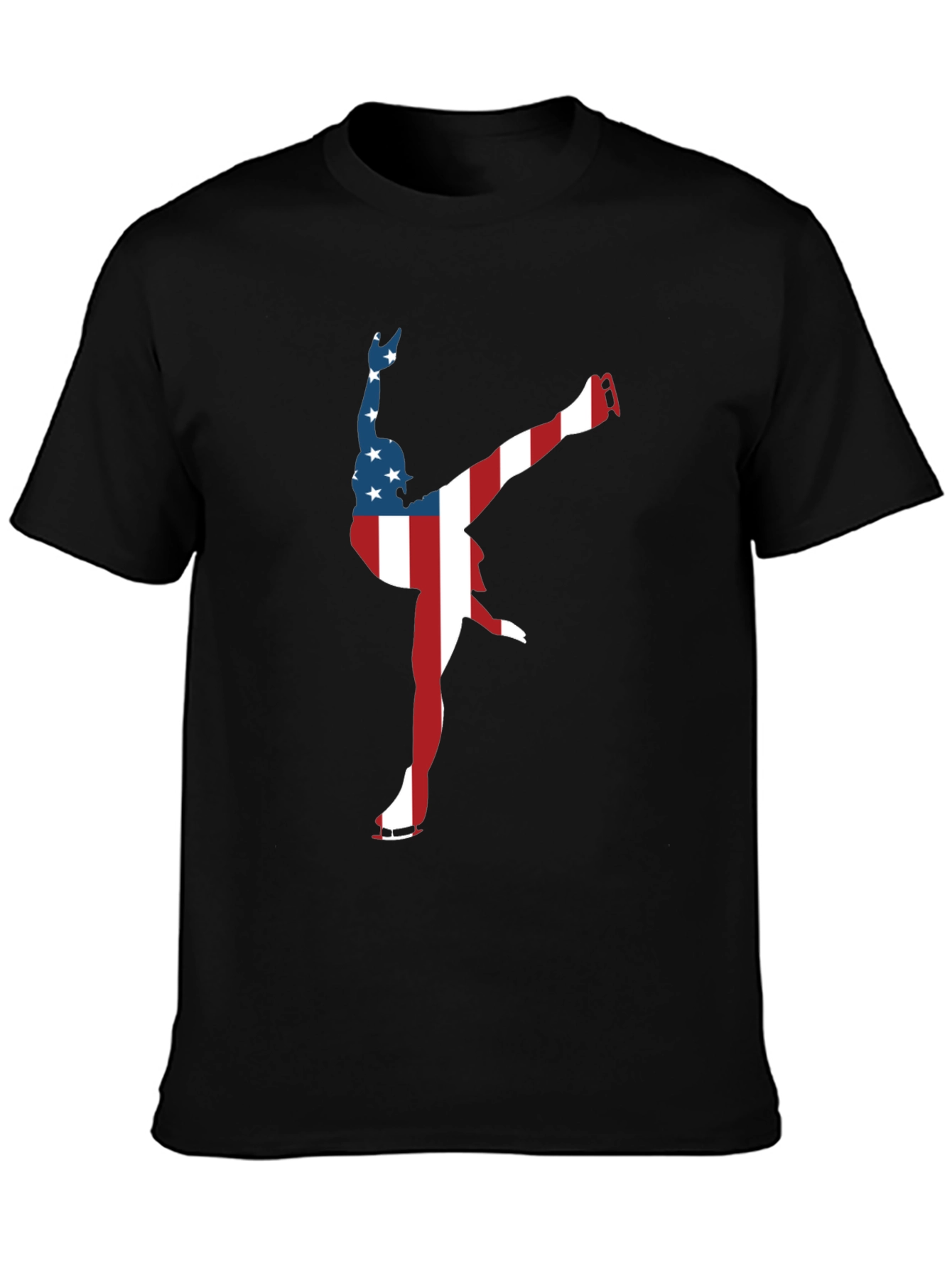 Patriotic Figure Skating USA Flag T-Shirt