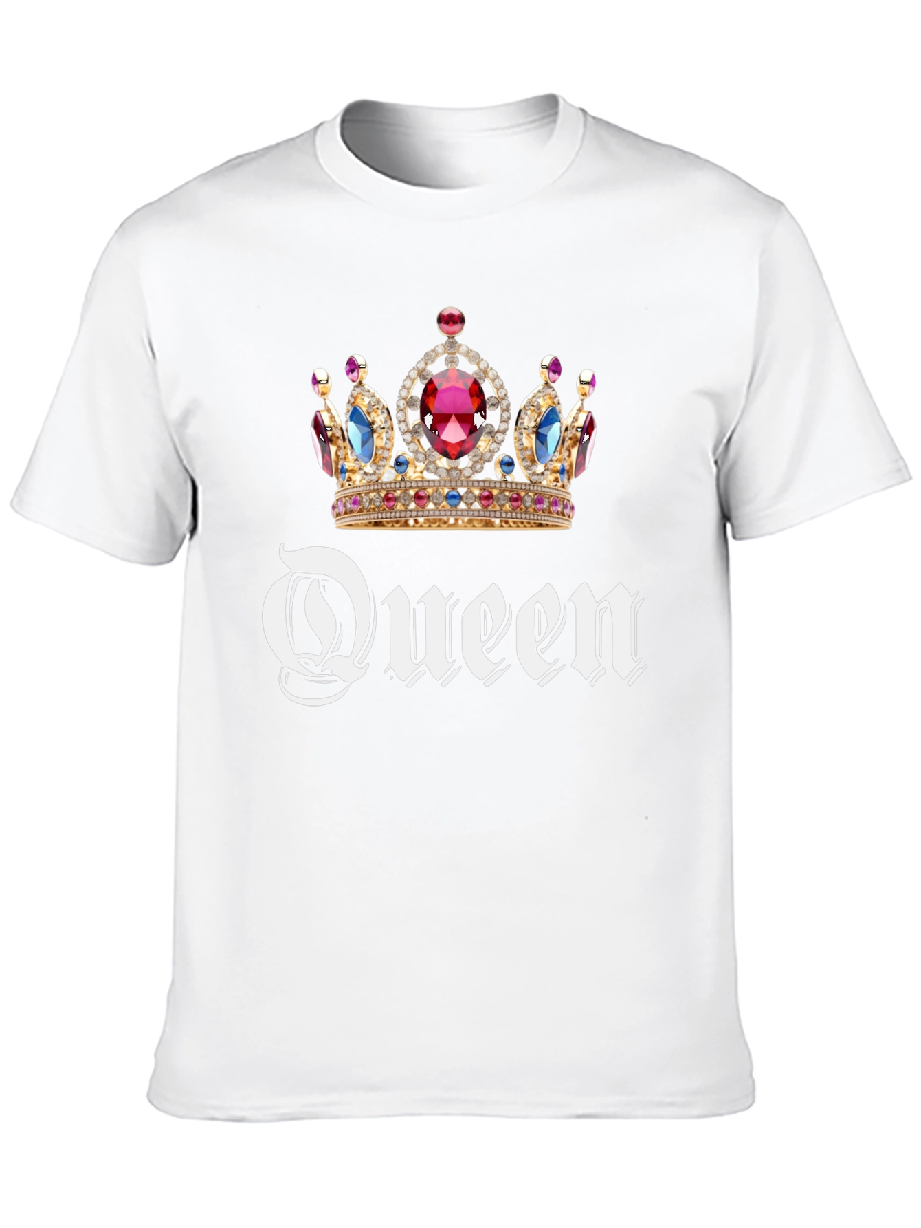 Queen Crown Graphic Tee - Black Cotton T-Shirt