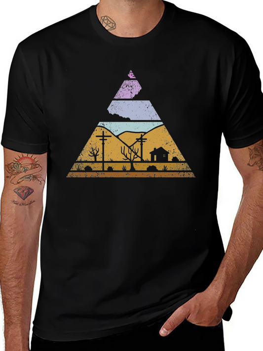 Retro Desert Landscape Triangle Graphic Tee