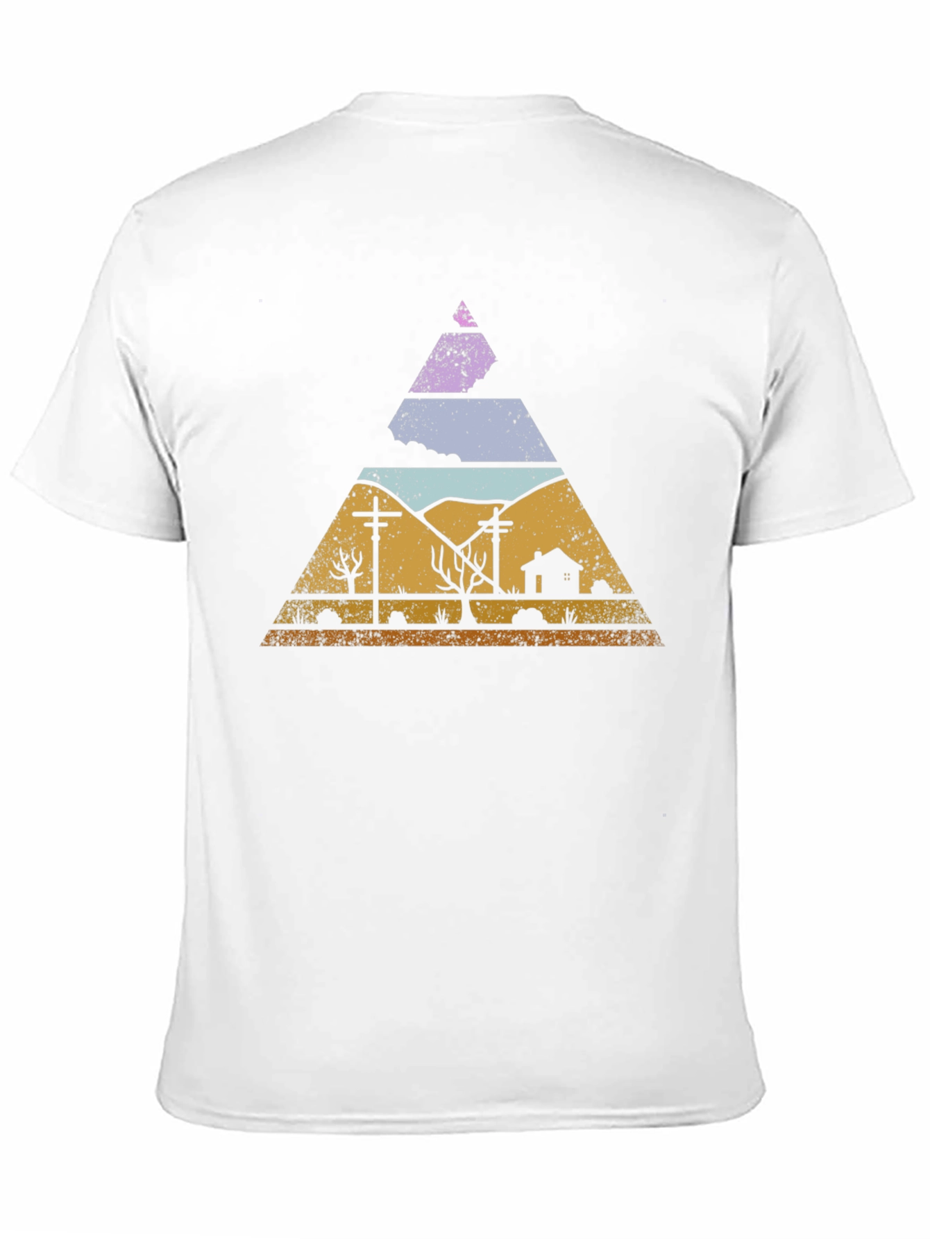 Retro Desert Landscape Triangle Graphic Tee