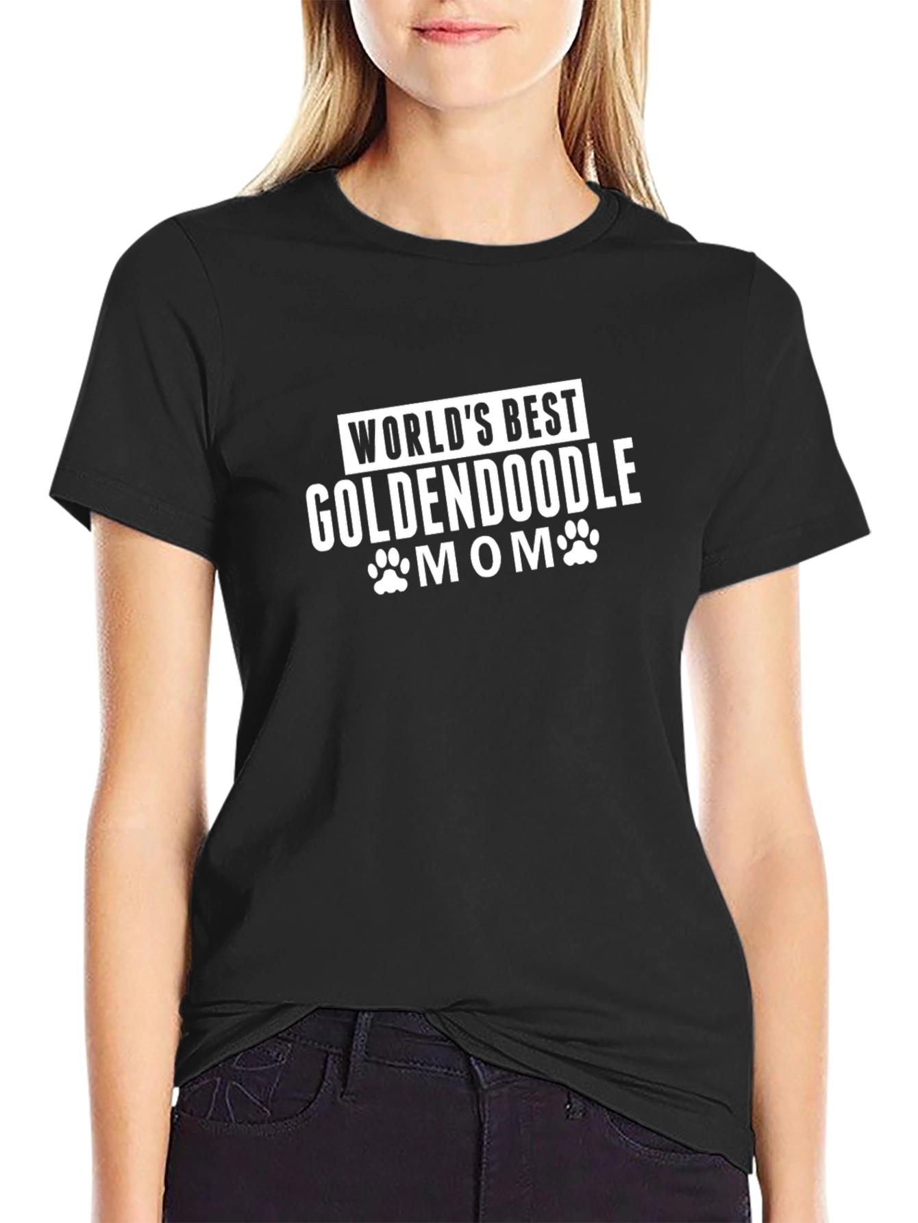 Goldendoodle Mom Graphic Tee - Black Cotton T-Shirt