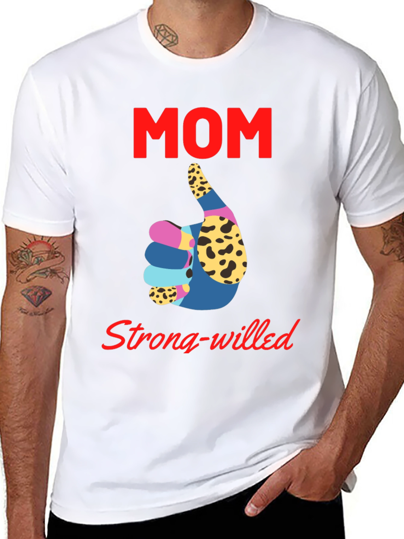 Mom Strong-Willed Black T-Shirt