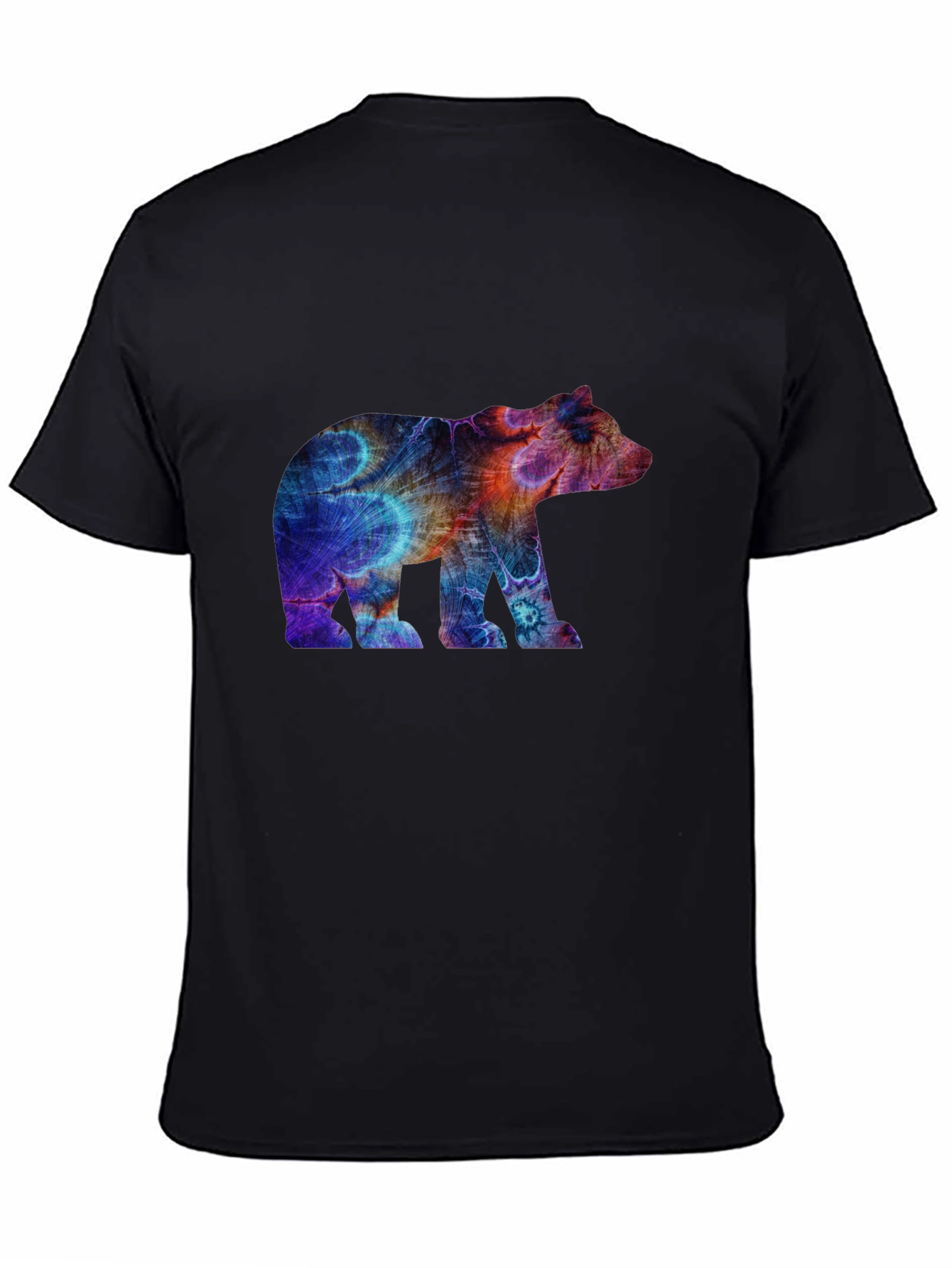 Abstract Bear Graphic Tee - Black