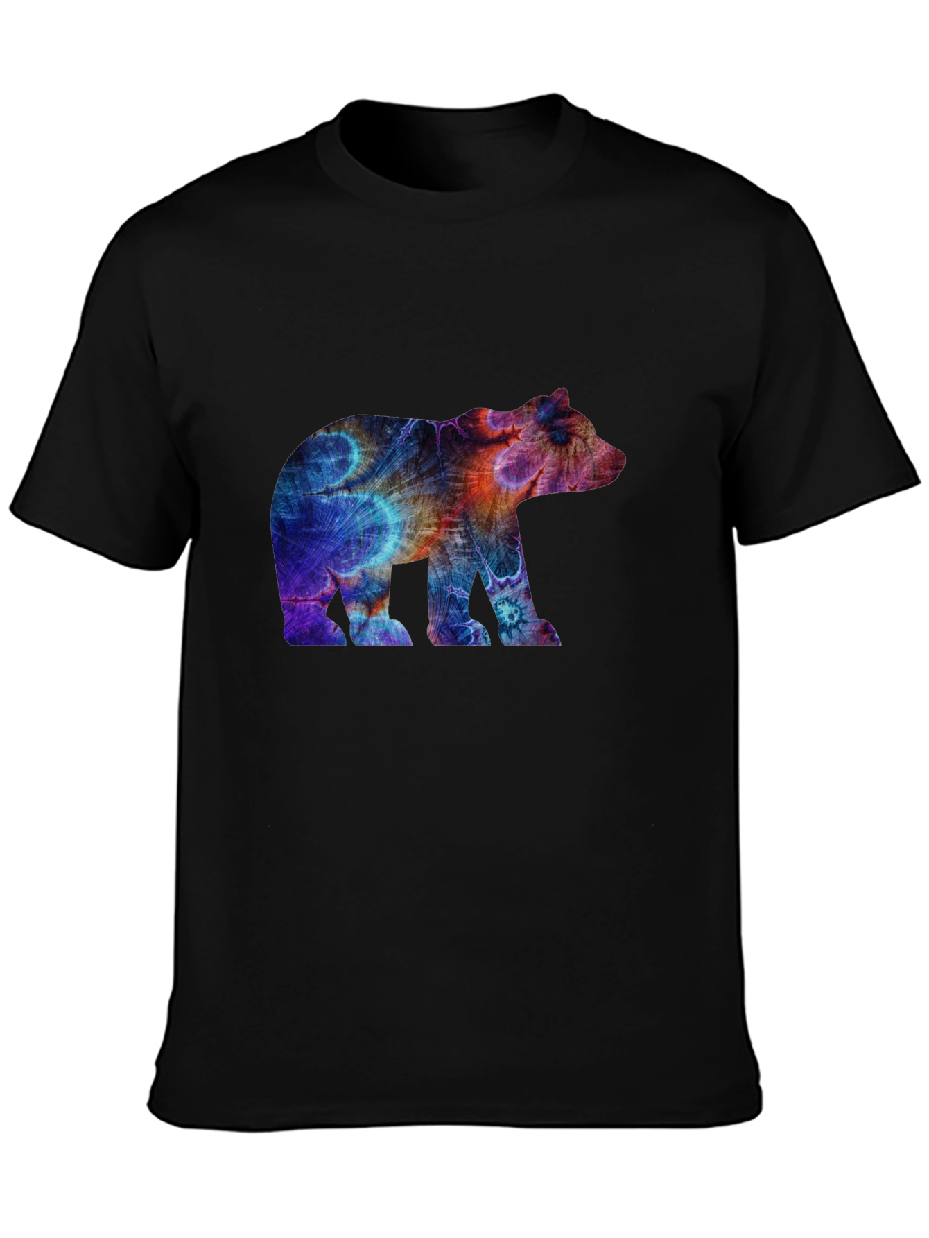 Abstract Bear Graphic Tee - Black