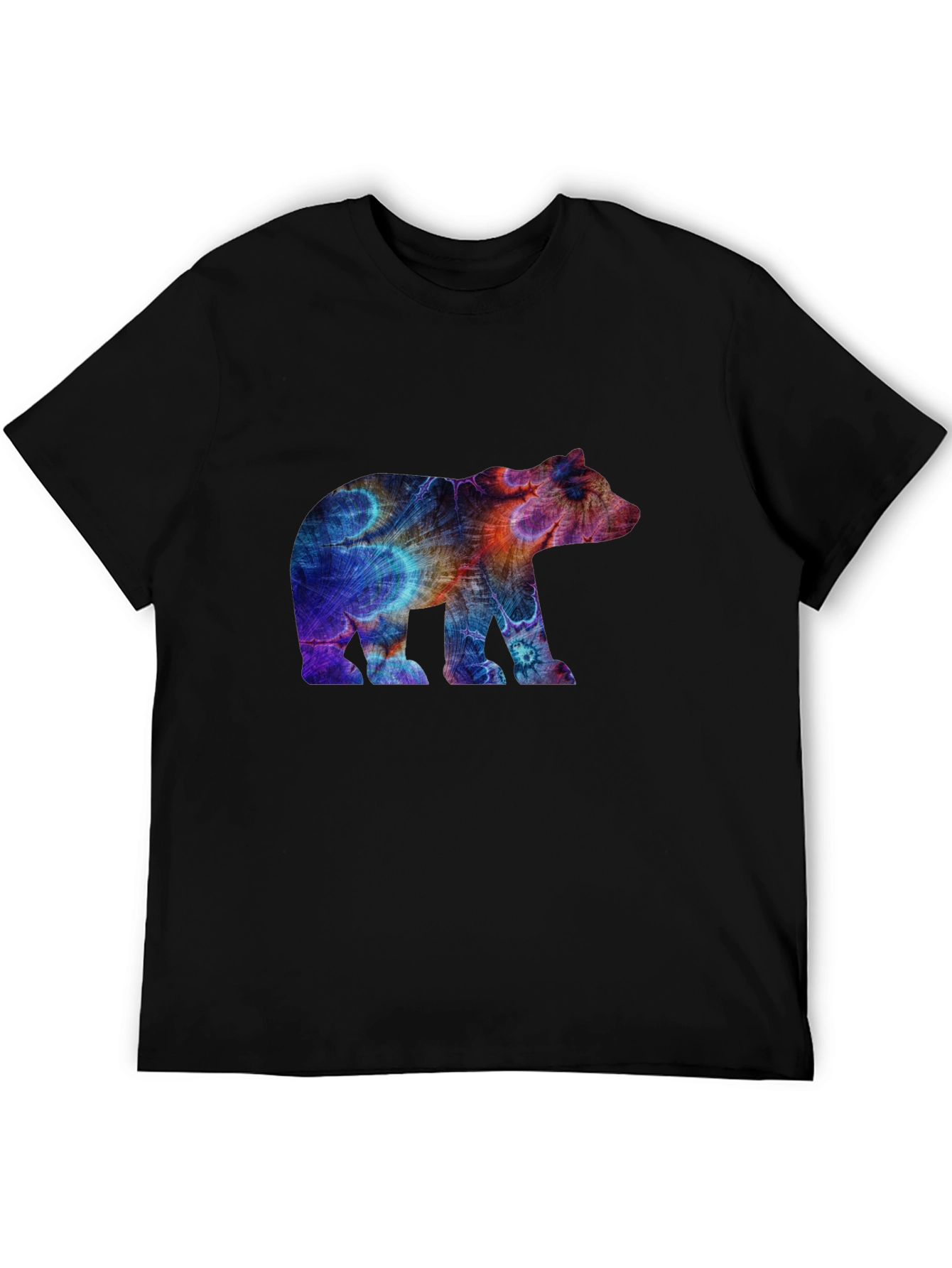 Abstract Bear Graphic Tee - Black