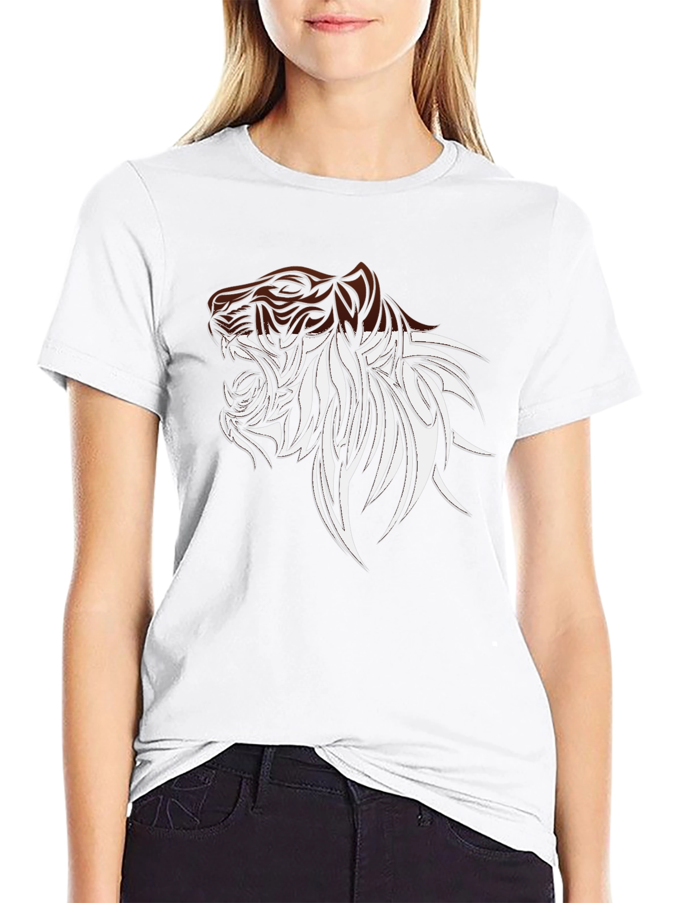 Bold Tiger Graphic Tee - Stylish Mens Black T-Shirt