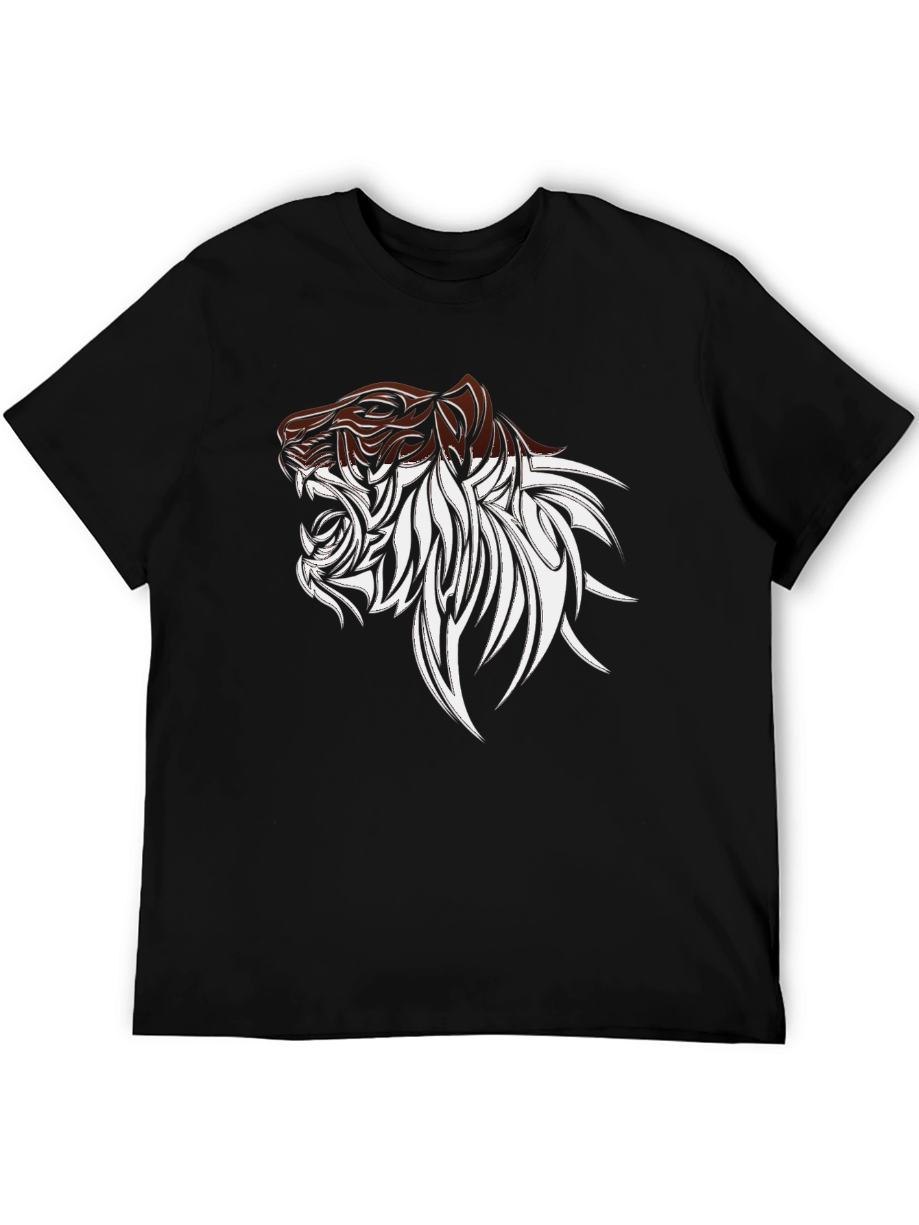 Bold Tiger Graphic Tee - Stylish Mens Black T-Shirt