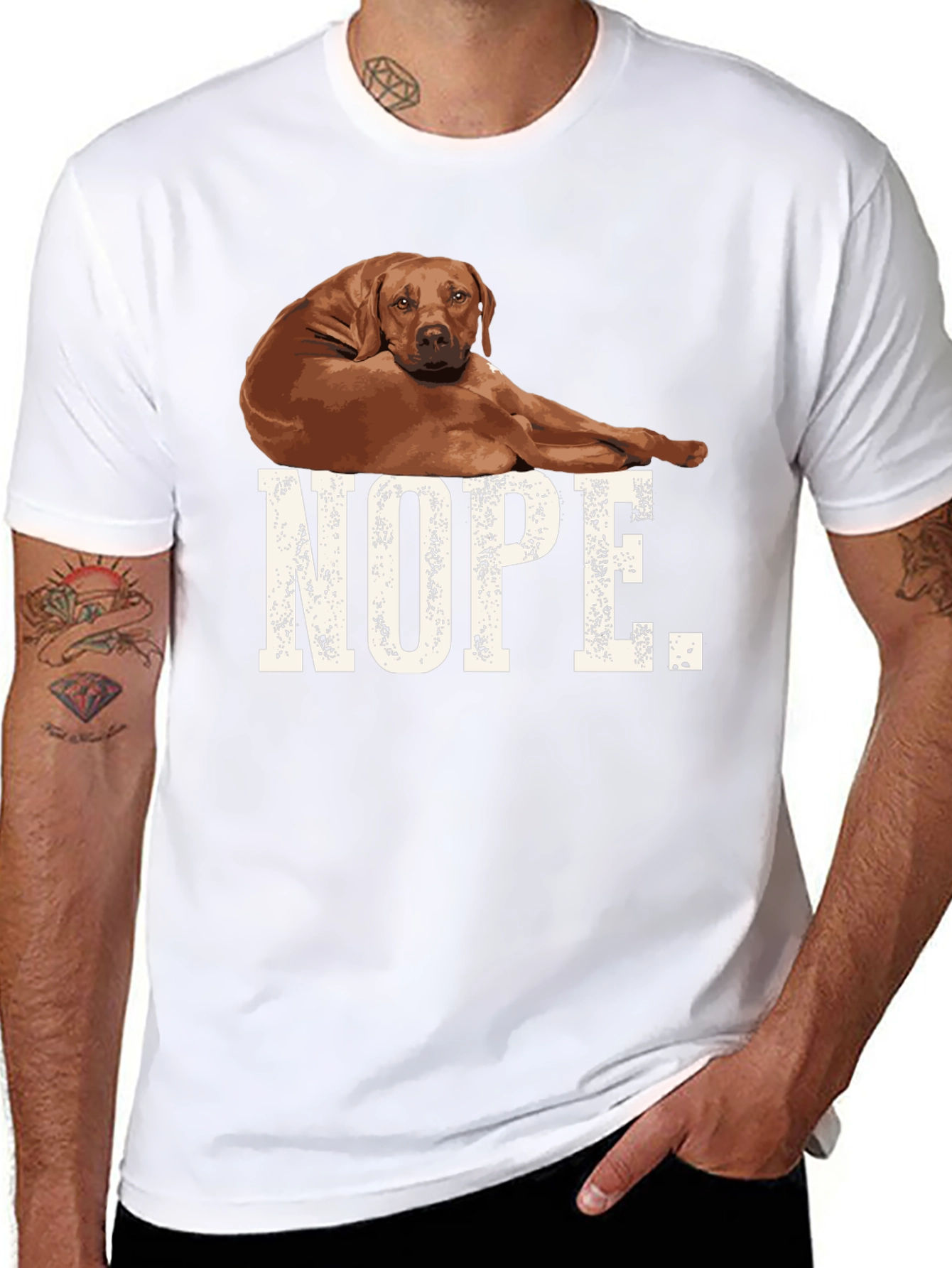 Nope Dog Graphic T-Shirt Black