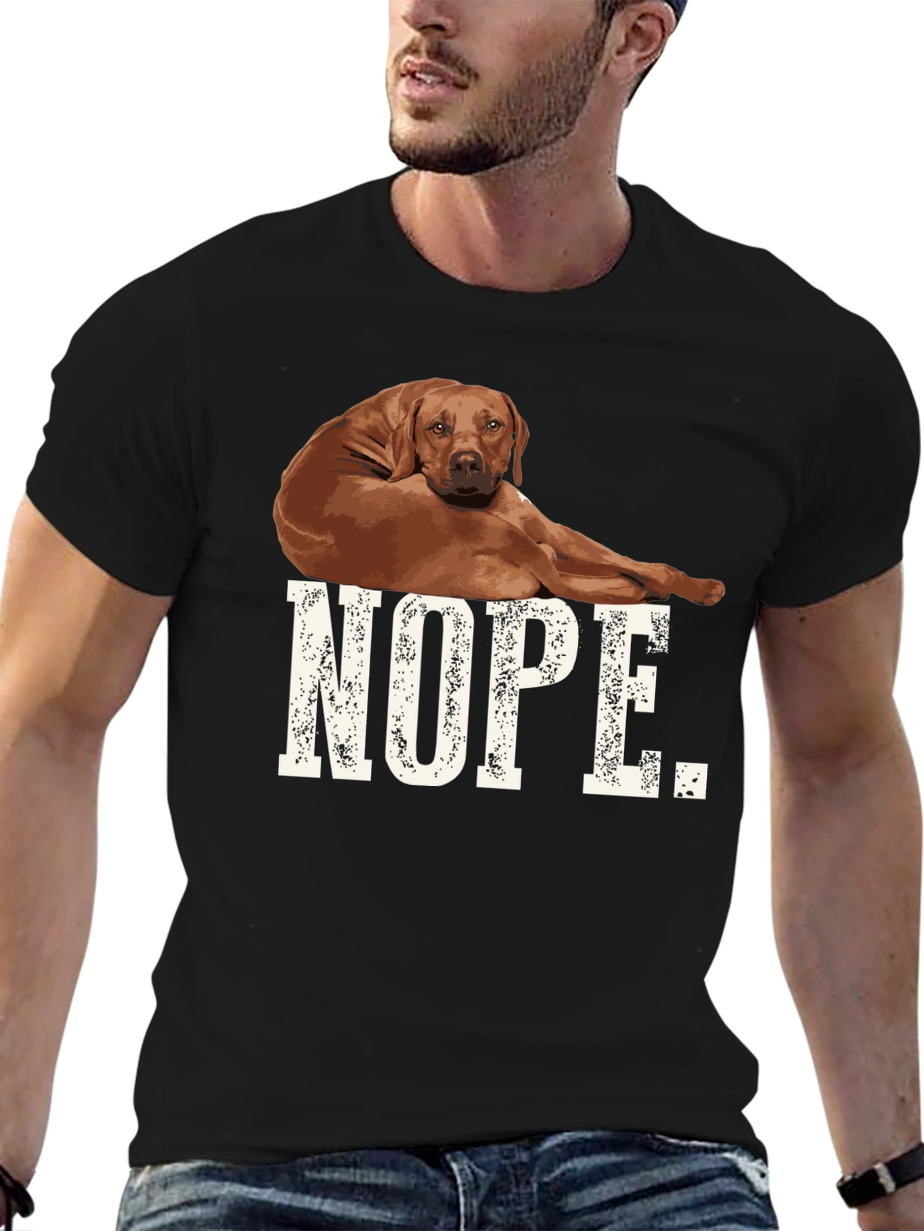 Nope Dog Graphic T-Shirt Black