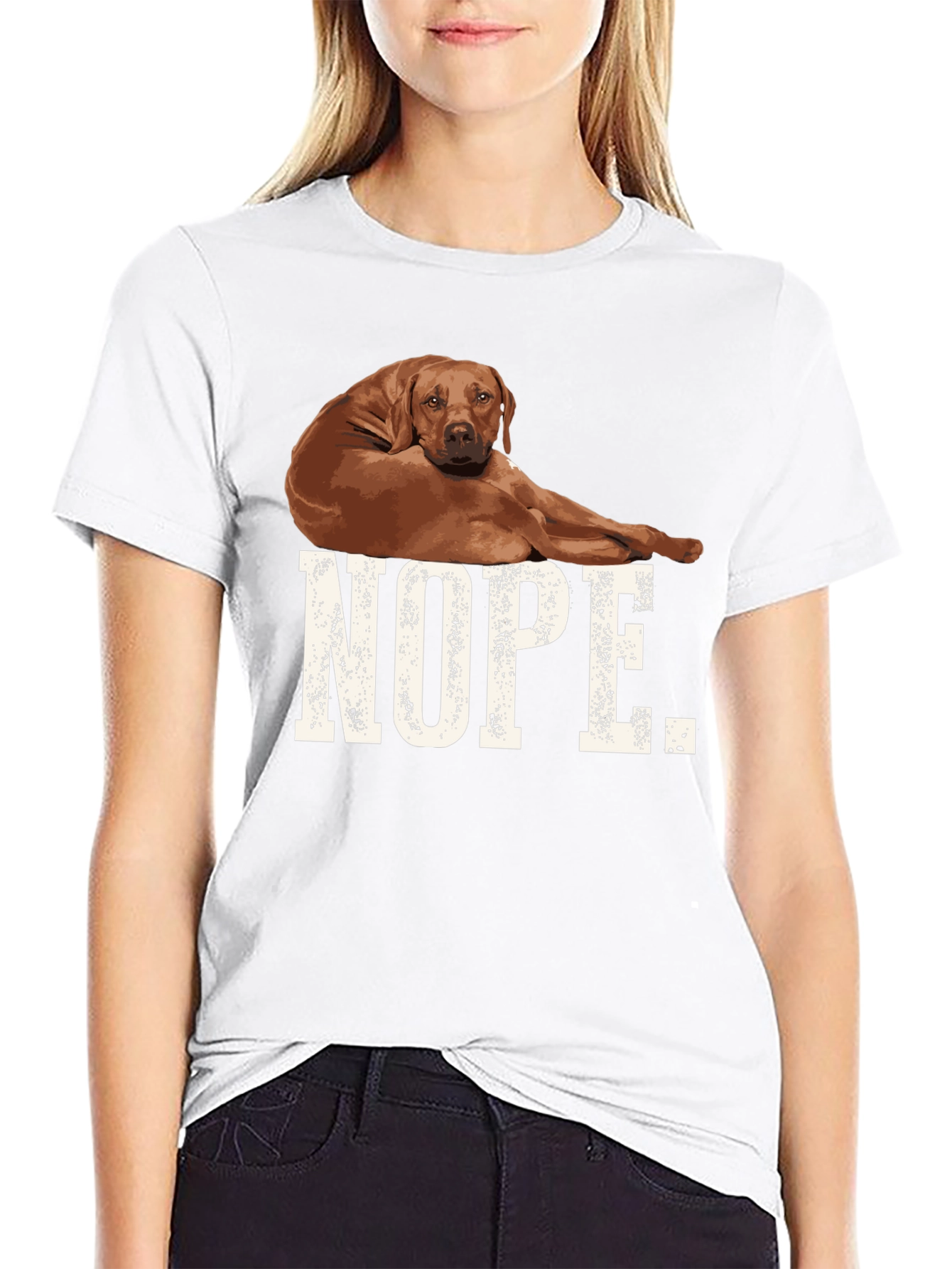 Nope Dog Graphic T-Shirt Black