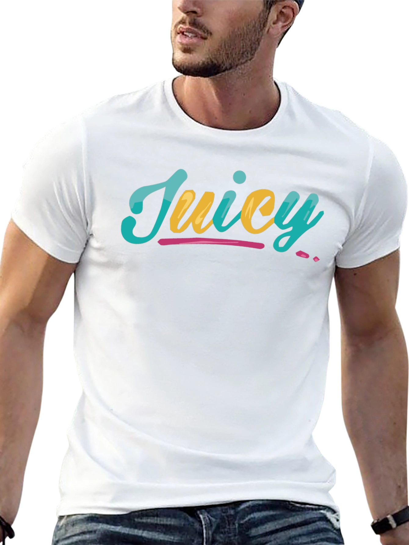Juicy Graphic Tee - Stylish Black Cotton T-Shirt