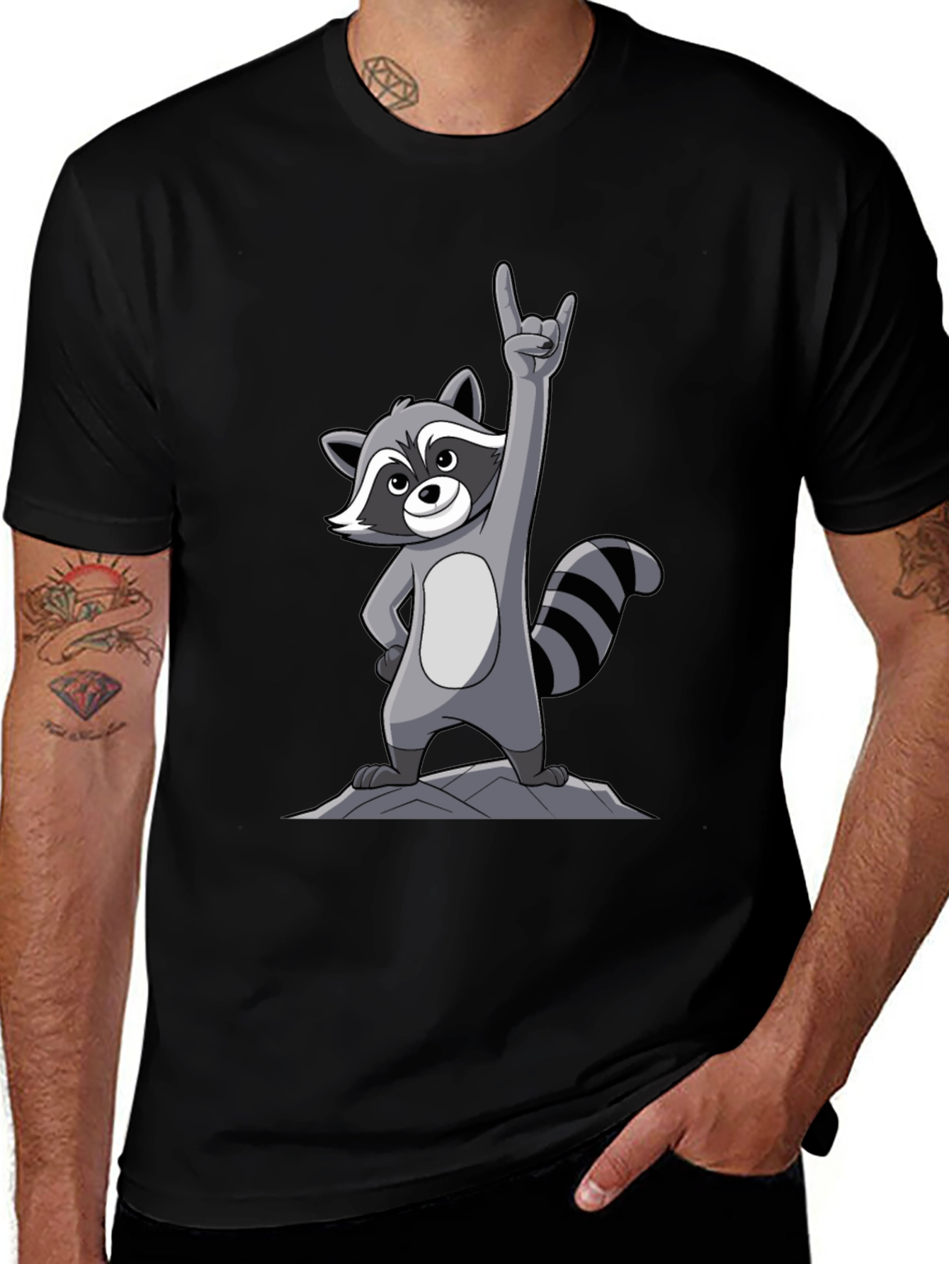Rocker Raccoon Graphic Tee - Rock On!