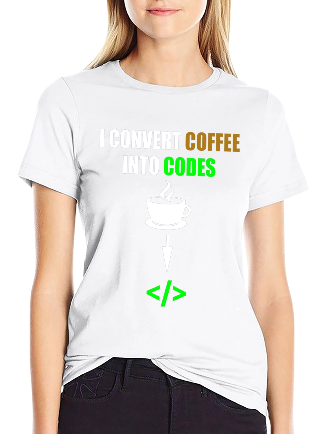 Coffee to Code Converter T-Shirt - Programmer Gift