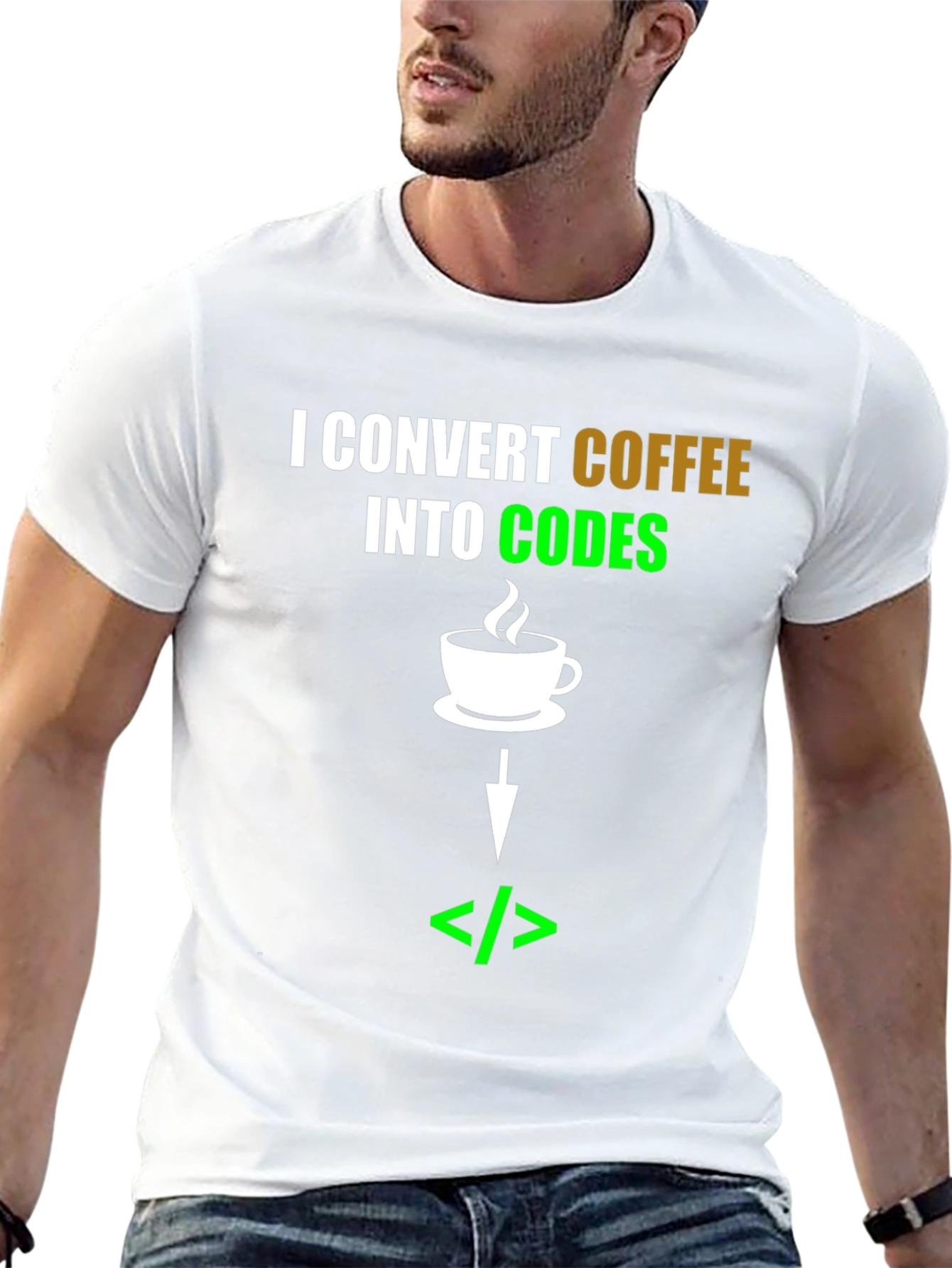 Coffee to Code Converter T-Shirt - Programmer Gift
